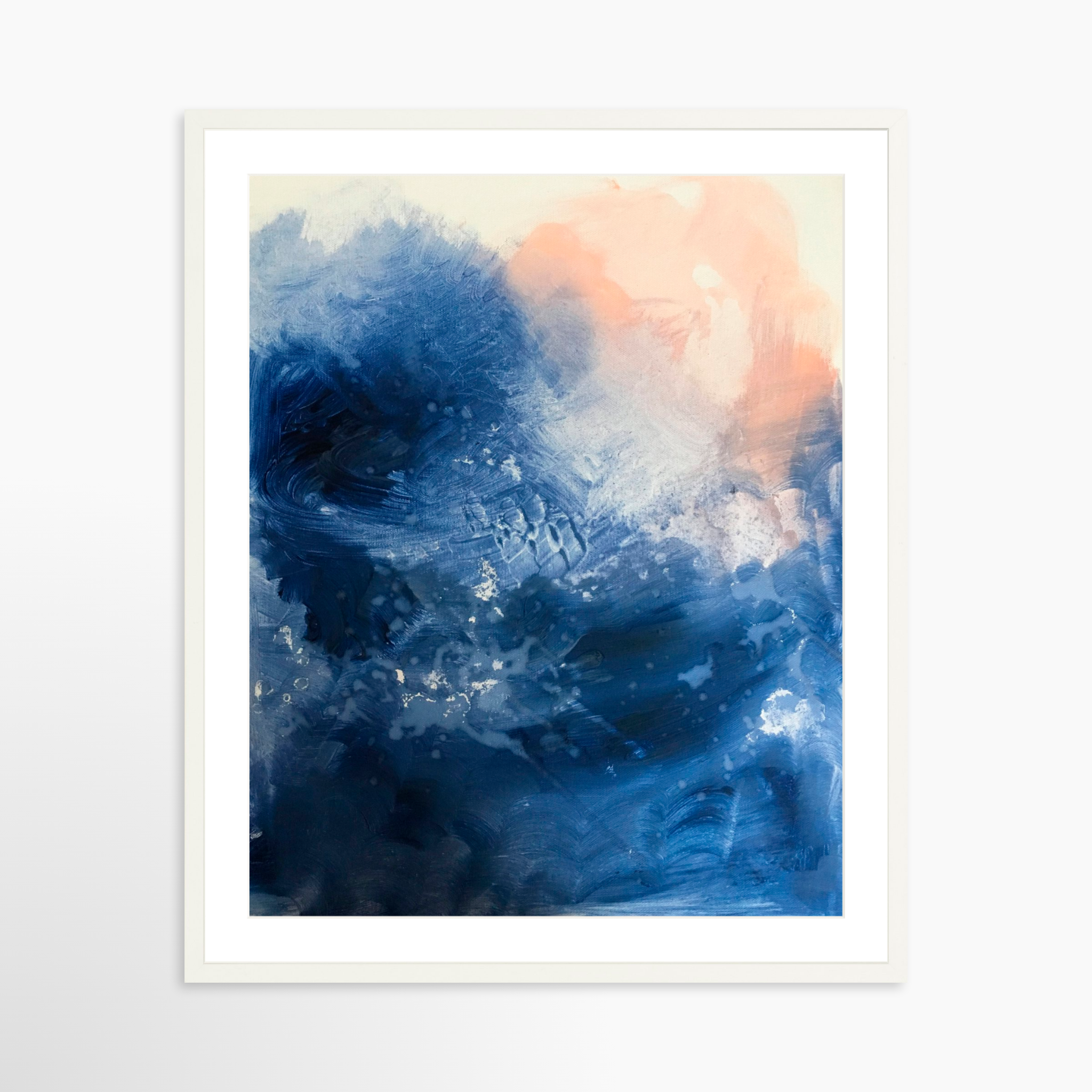 24x30 / White Frame + White Mat