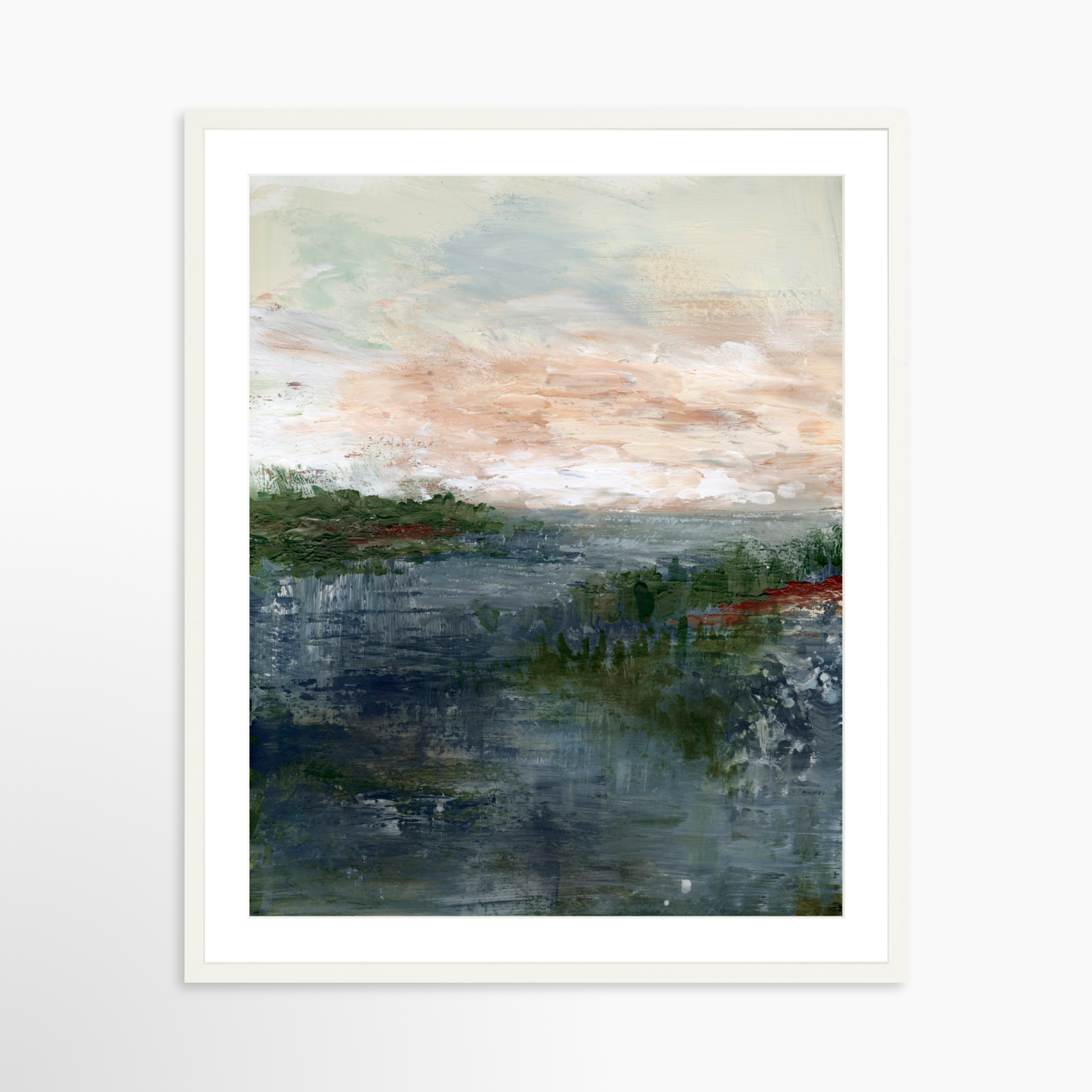 24x30 / White Frame + White Mat