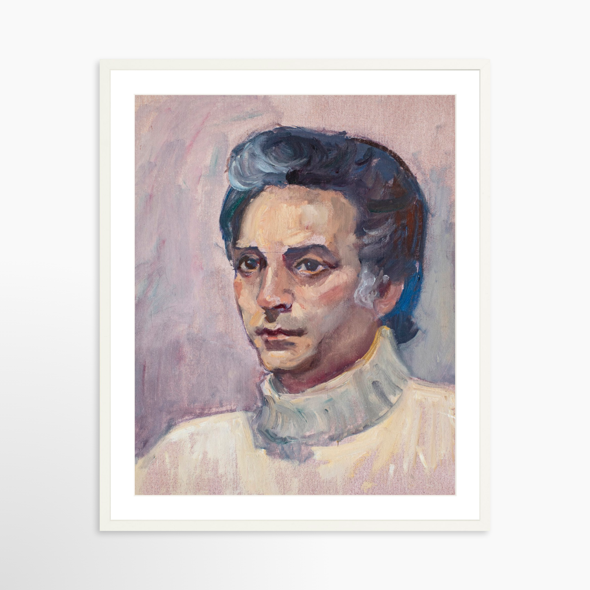 24x30 / White Frame + White Mat