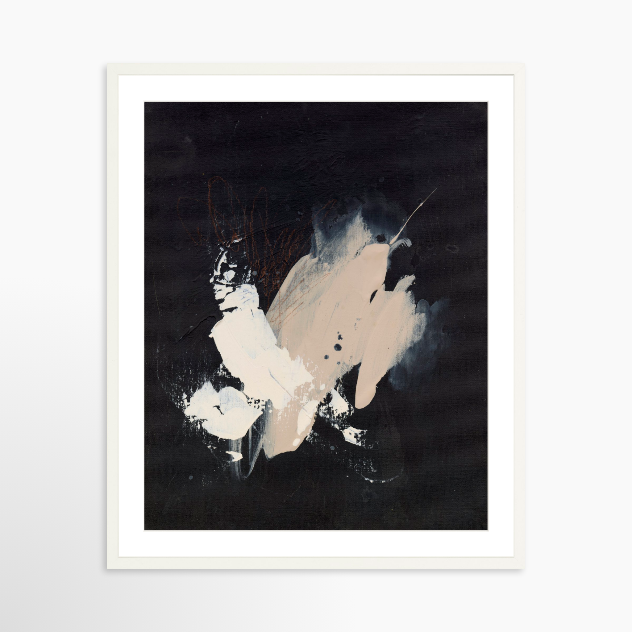 24x30 / White Frame + White Mat