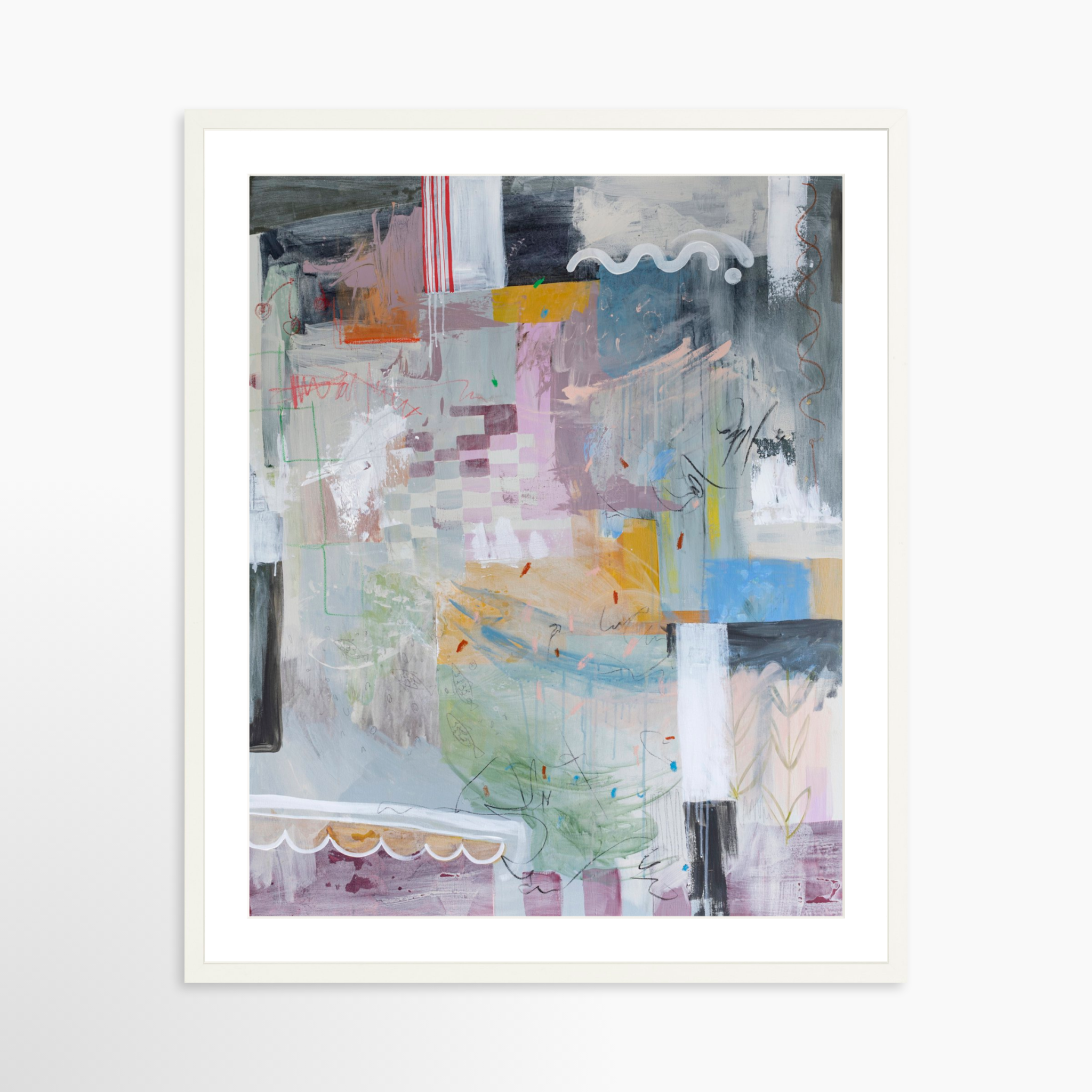 24x30 / White Frame + White Mat