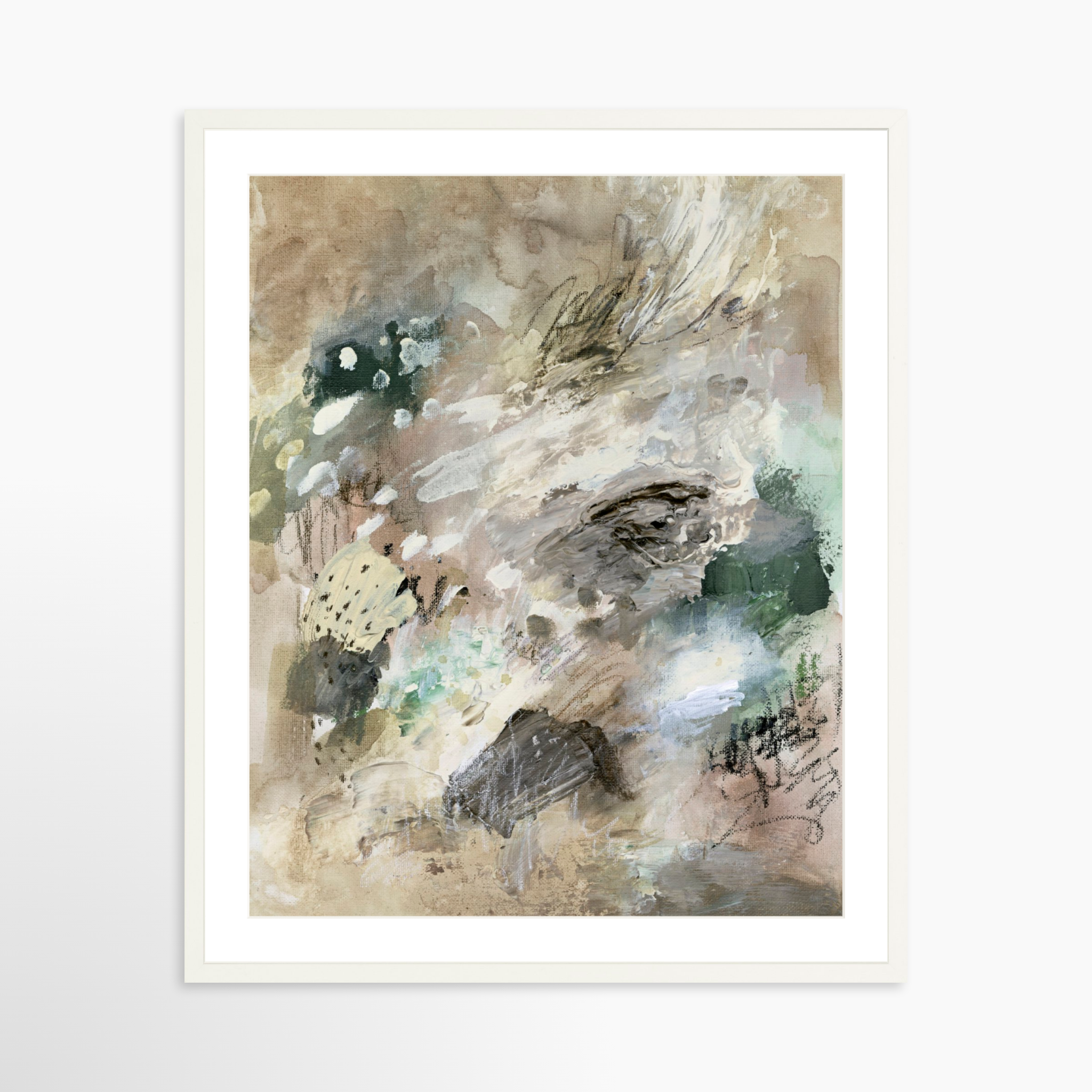 24x30 / White Frame + White Mat