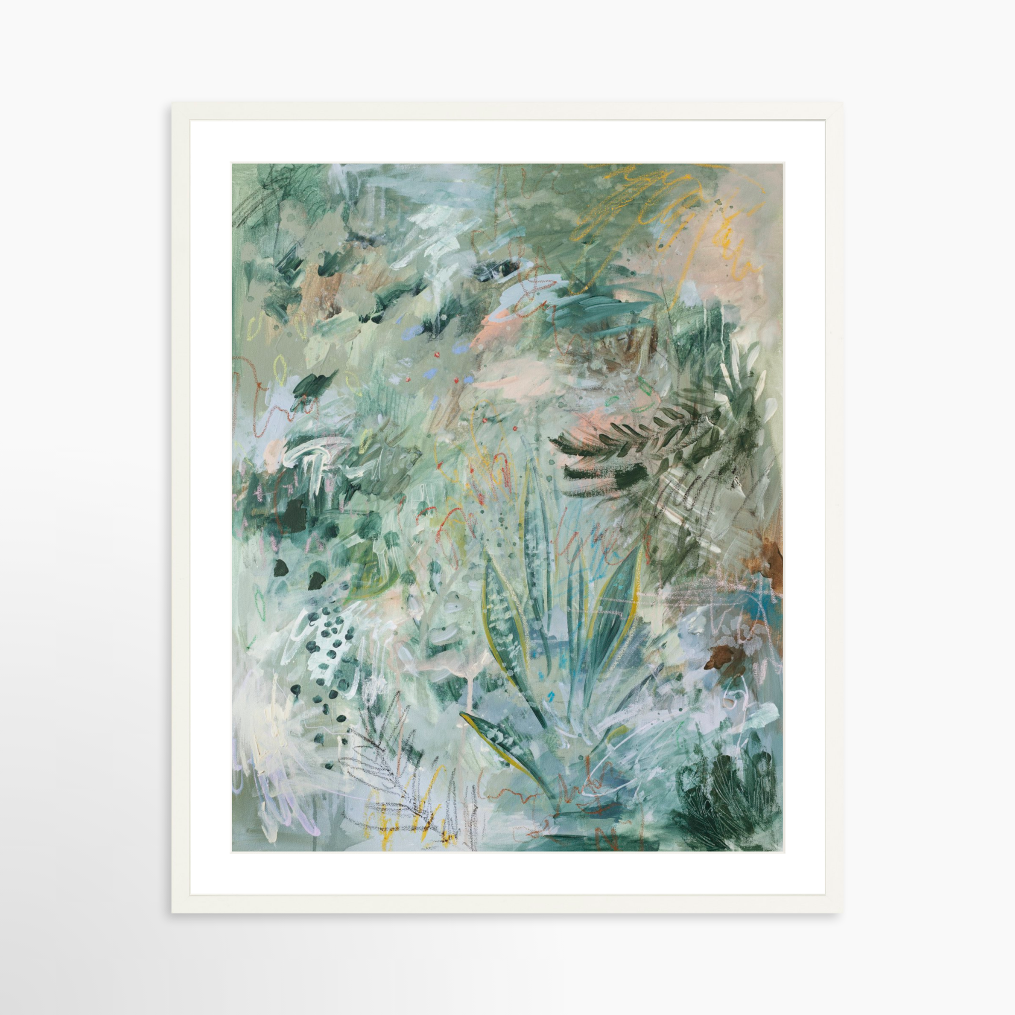 24x30 / White Frame + White Mat