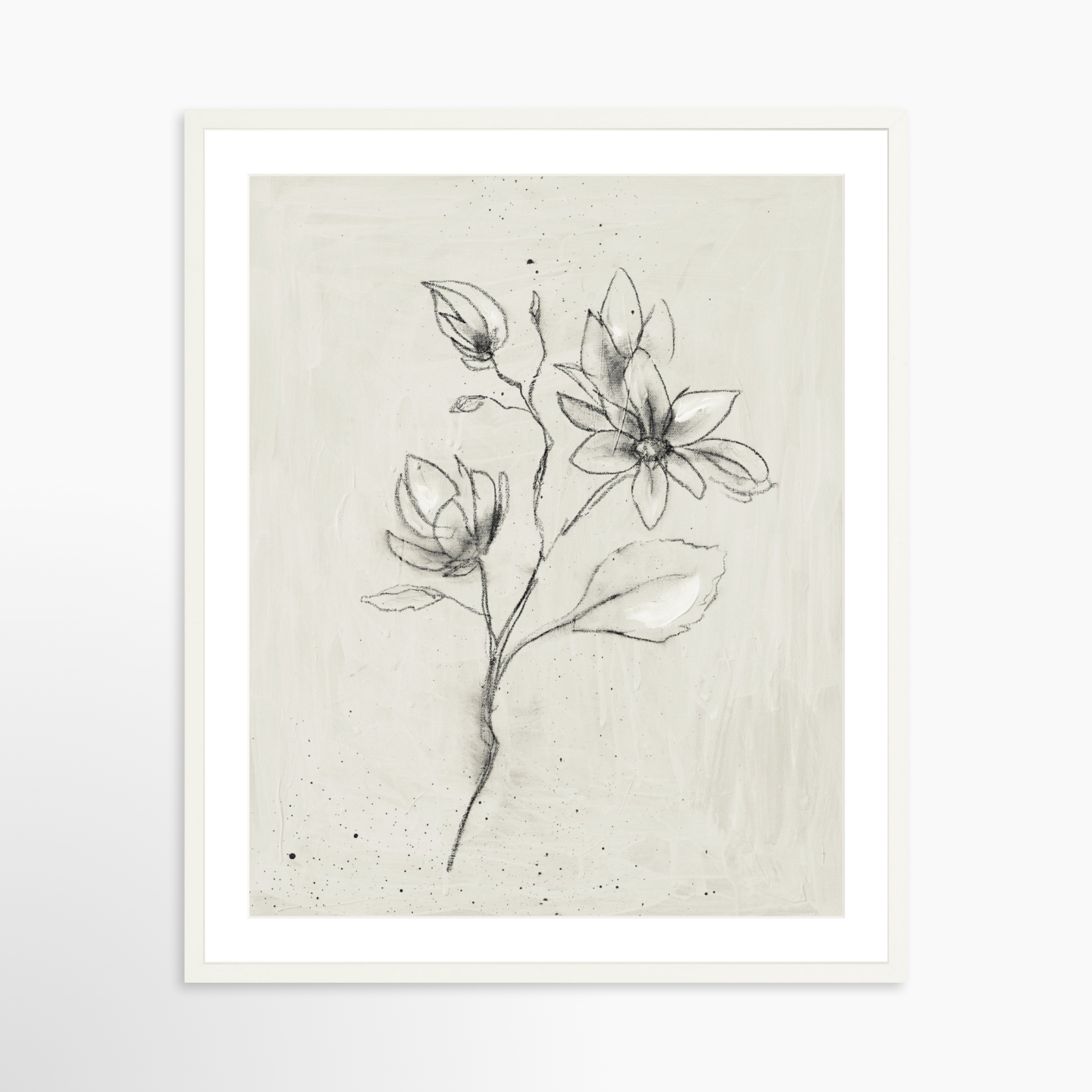 24x30 / White Frame + White Mat