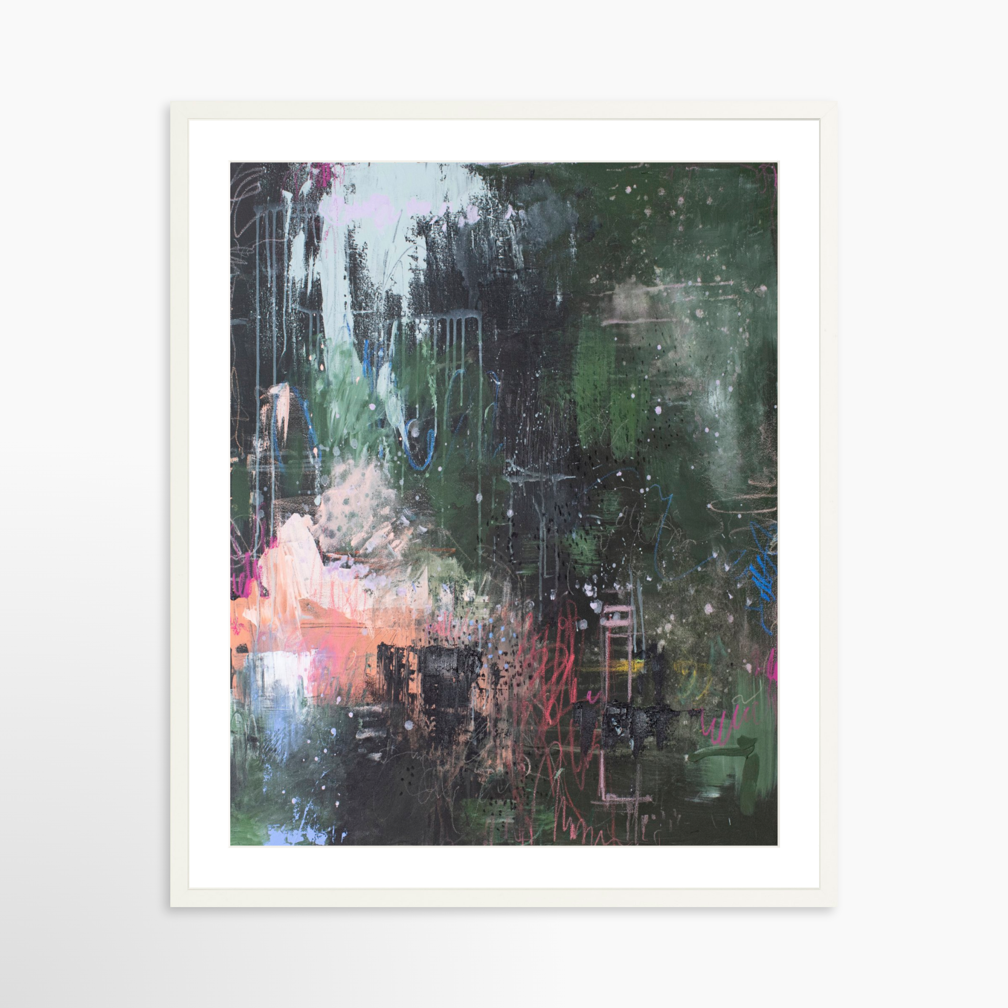 24x30 / White Frame + White Mat