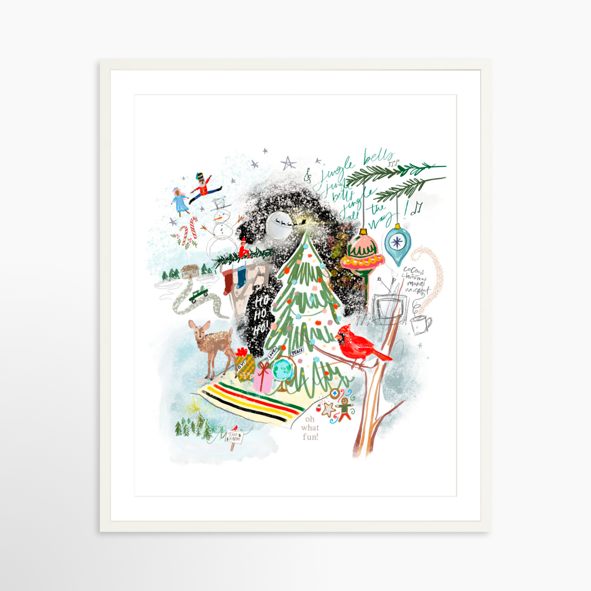 24x30 / White Frame + White Mat