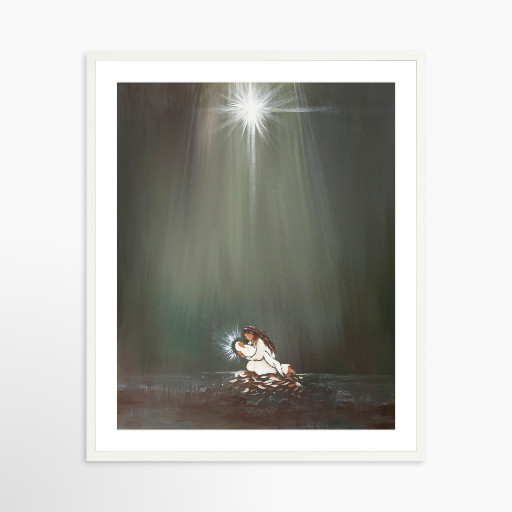 24x30 / White Frame + White Mat