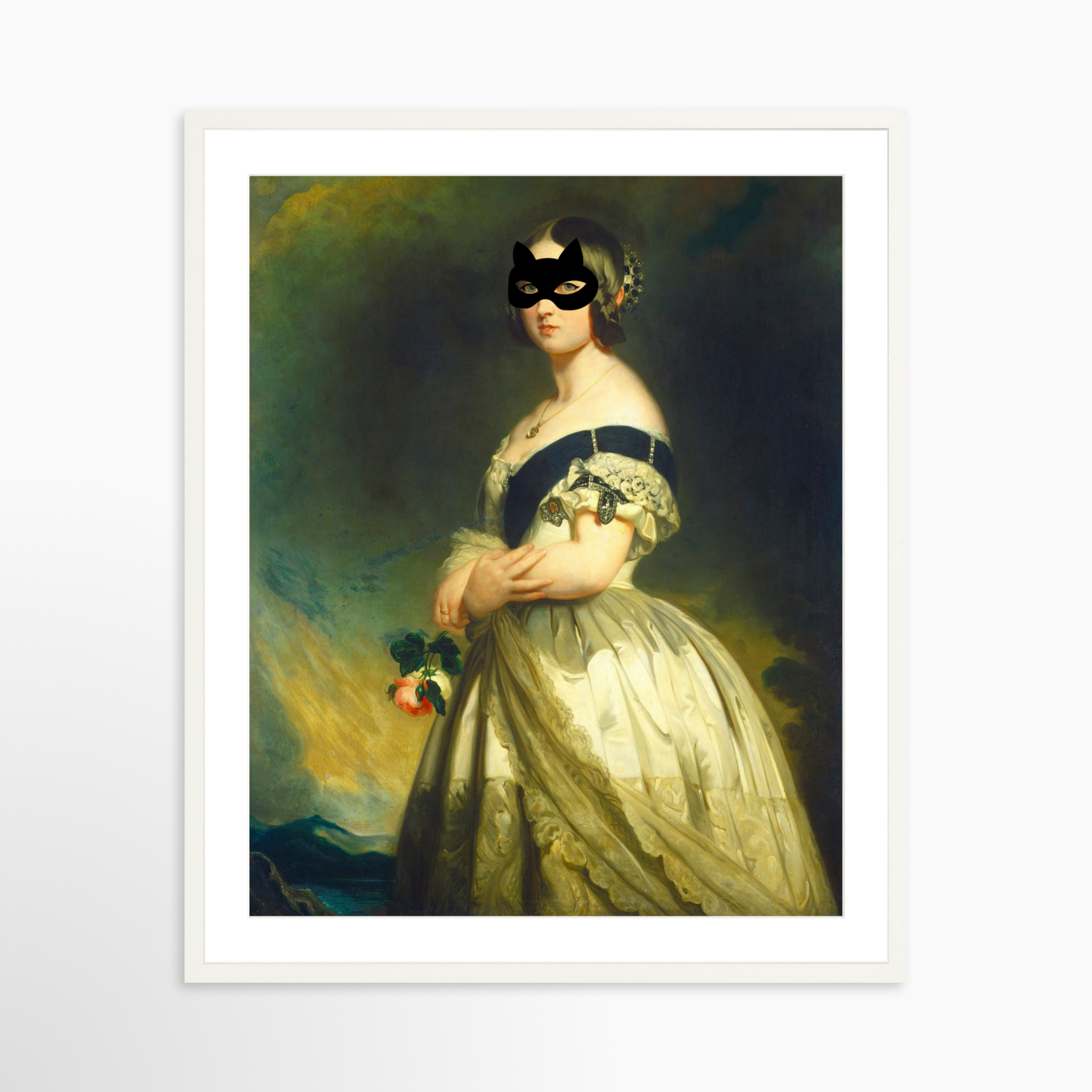 24x30 / White Frame + White Mat