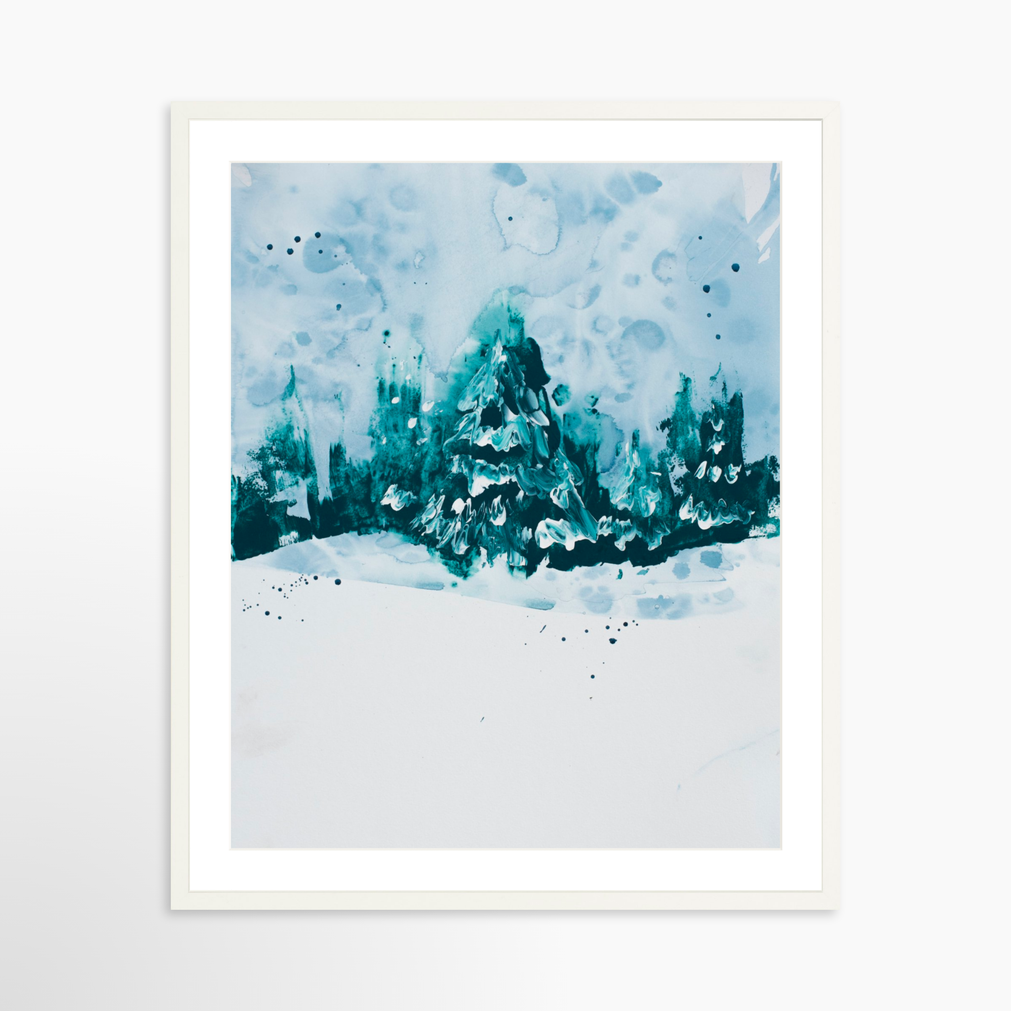 24x30 / White Frame + White Mat