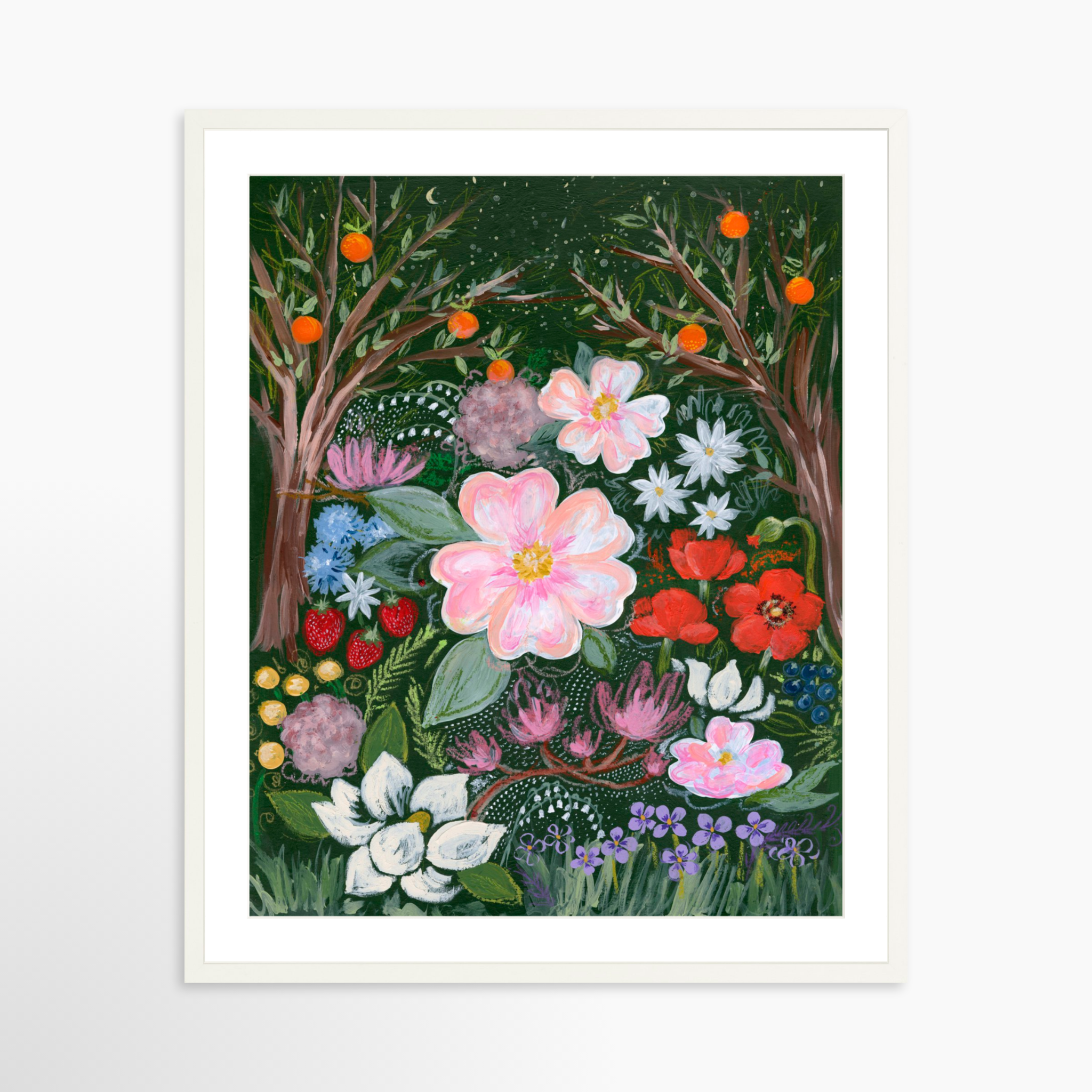24x30 / White Frame + White Mat