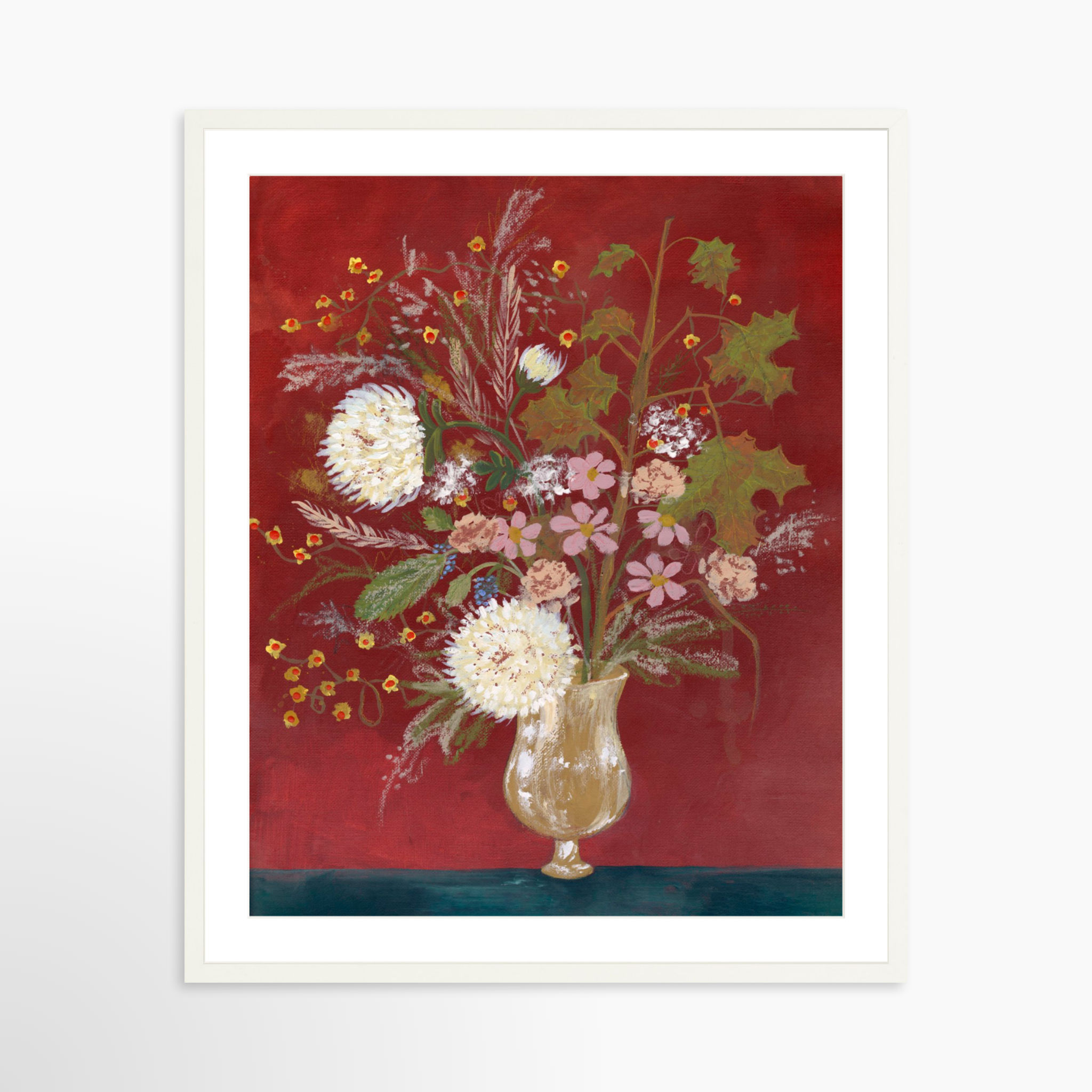 24x30 / White Frame + White Mat