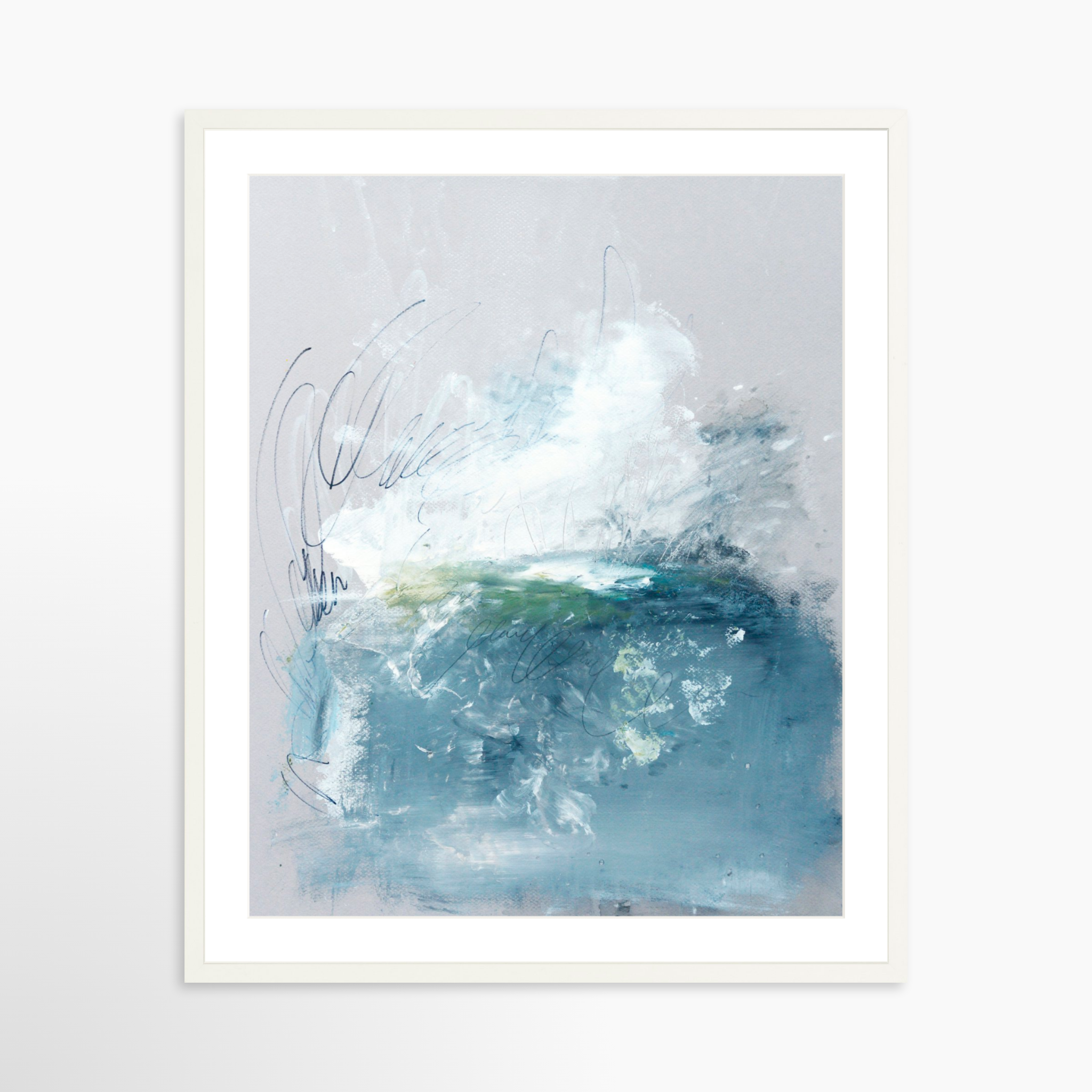 24x30 / White Frame + White Mat