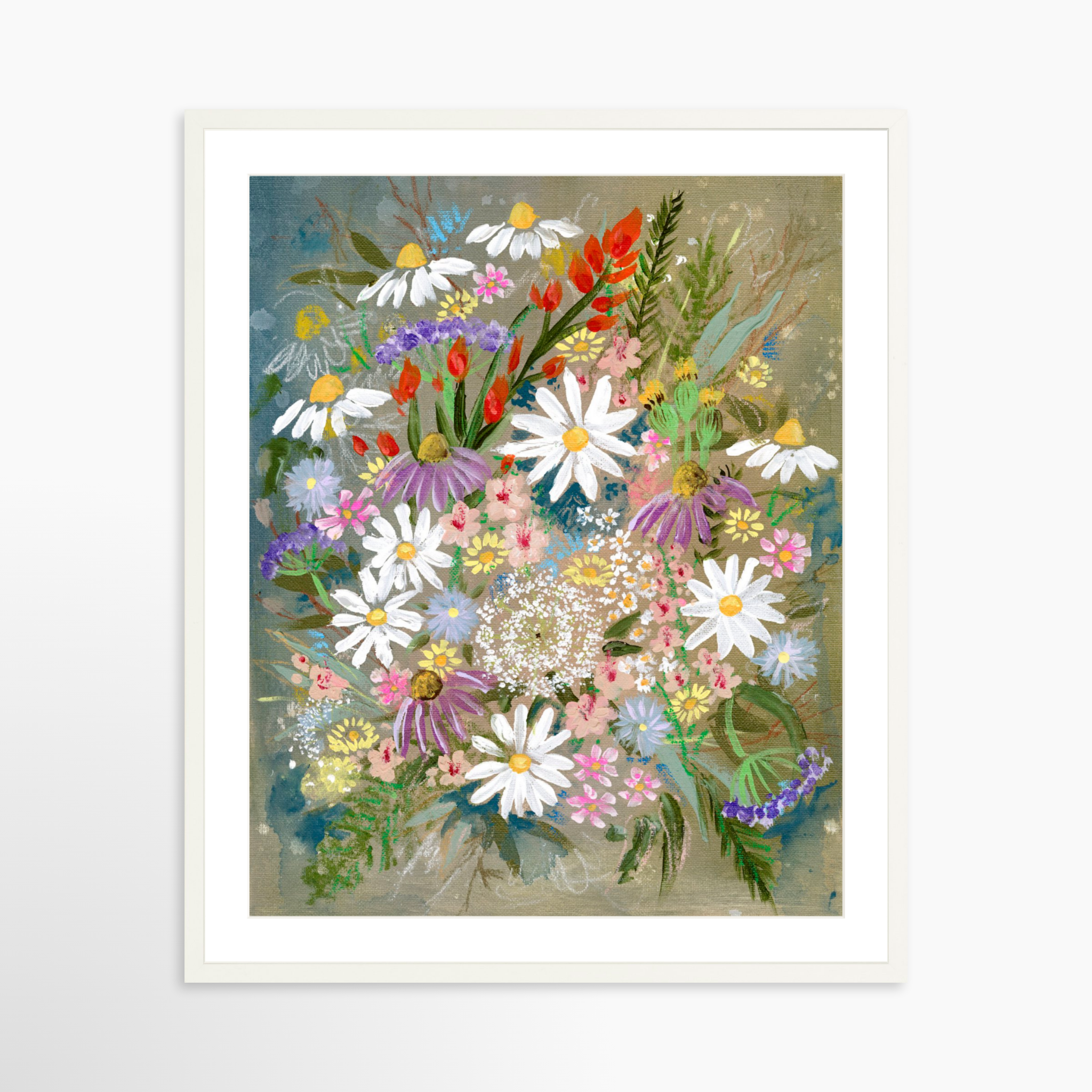 24x30 / White Frame + White Mat