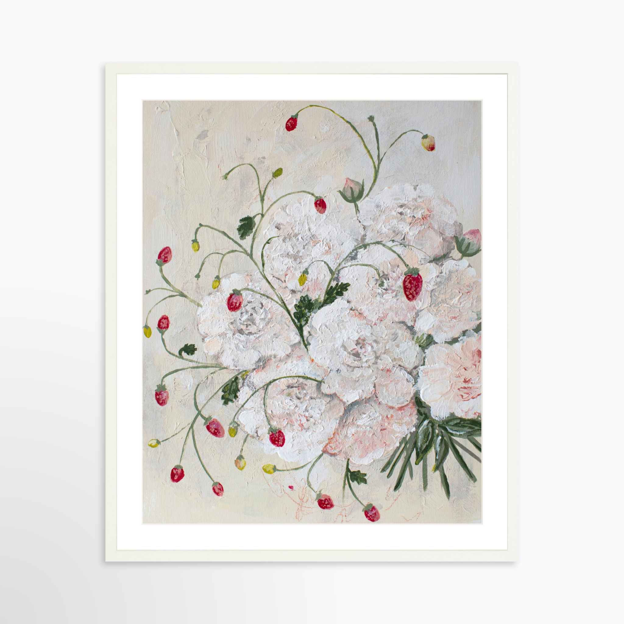 24x30 / White Frame + White Mat