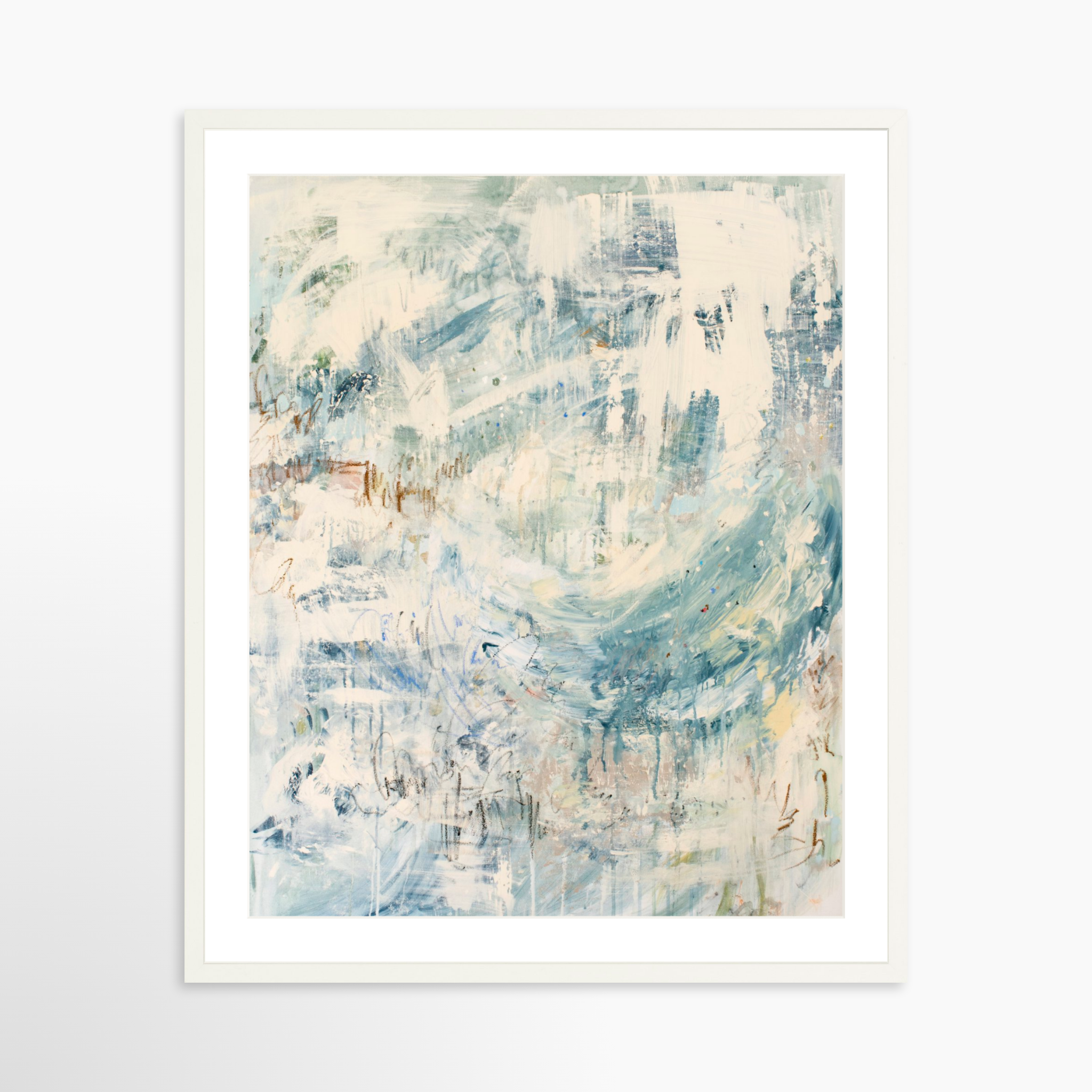 24x30 / White Frame + White Mat