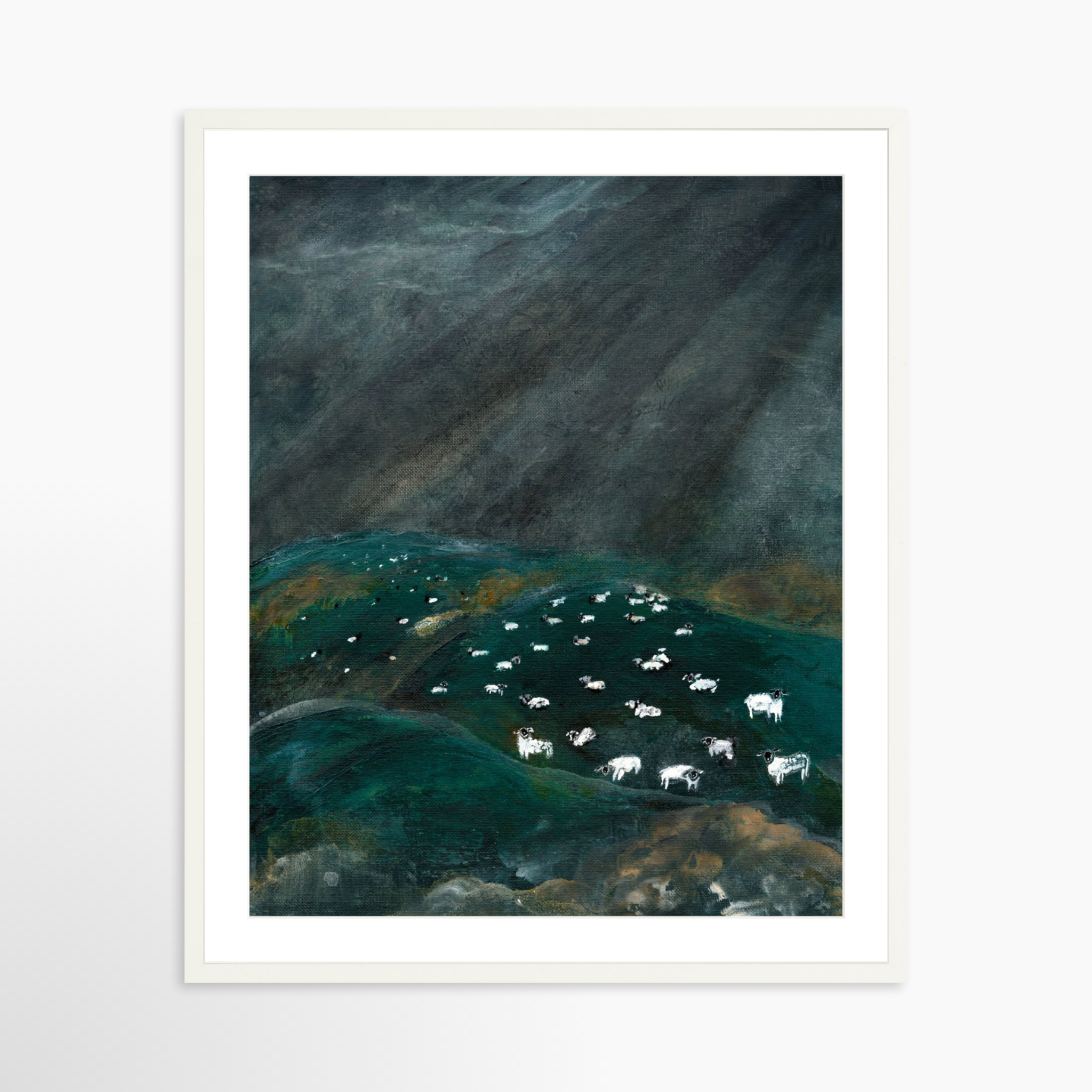 24x30 / White Frame + White Mat