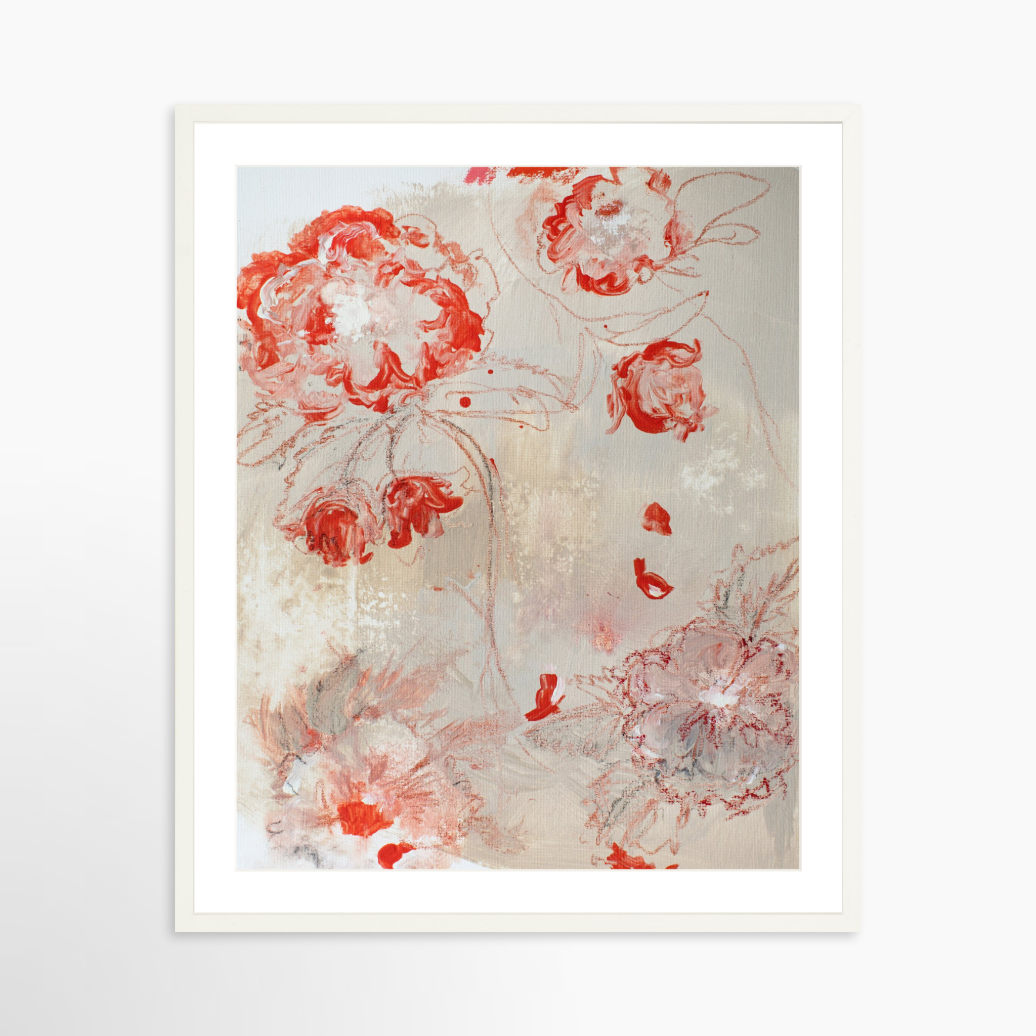 24x30 / White Frame + White Mat