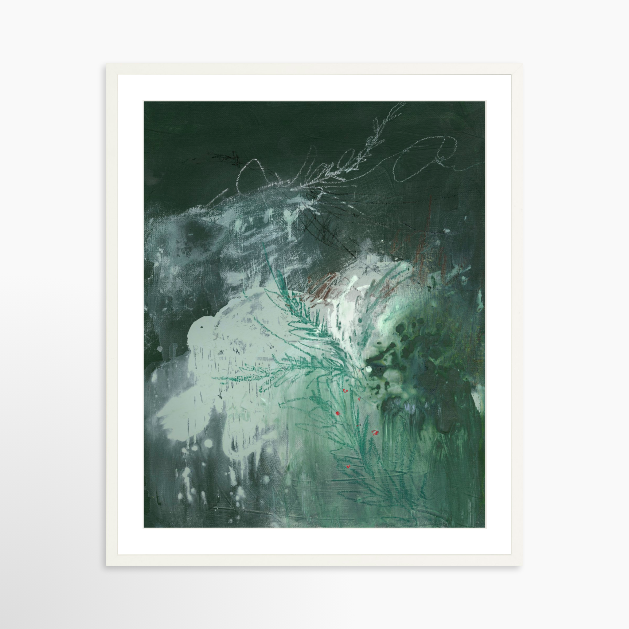24x30 / White Frame + White Mat