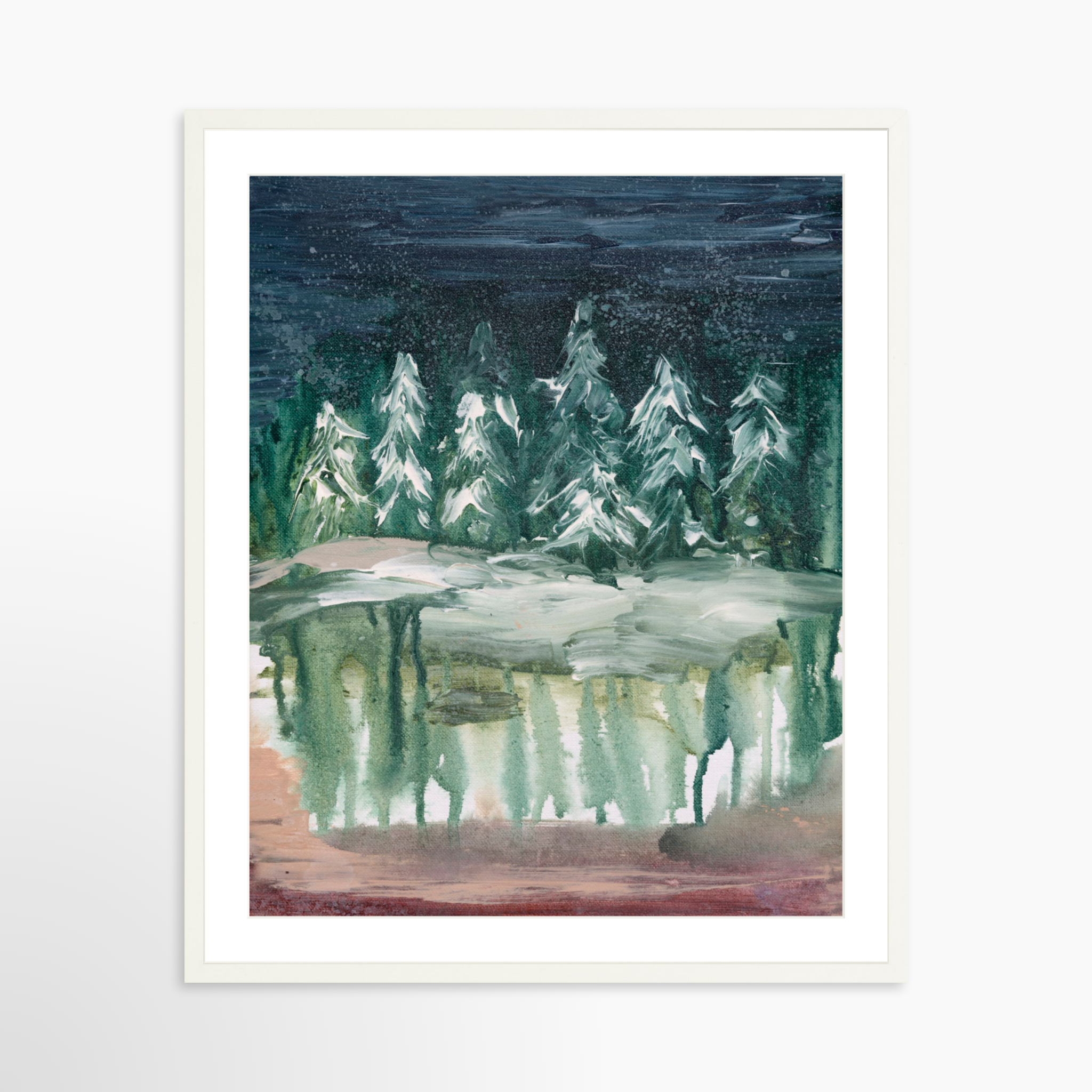 24x30 / White Frame + White Mat