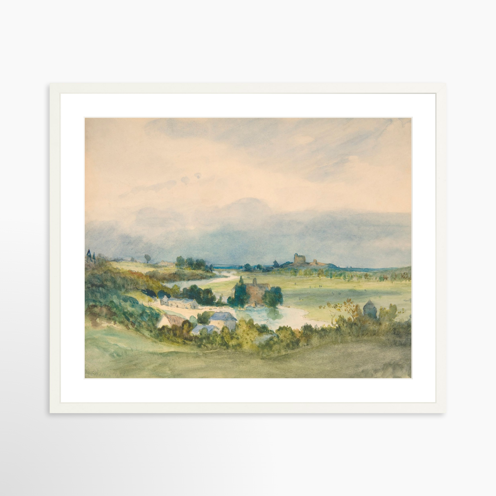 25x20 / White Frame + White Mat