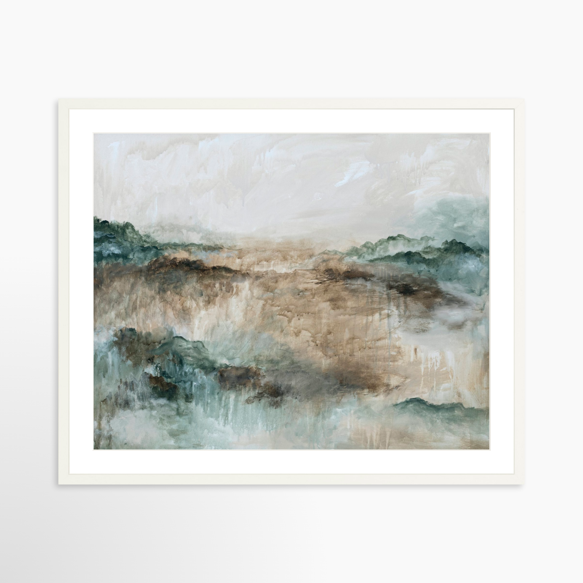 30x24 / White Frame + White Mat