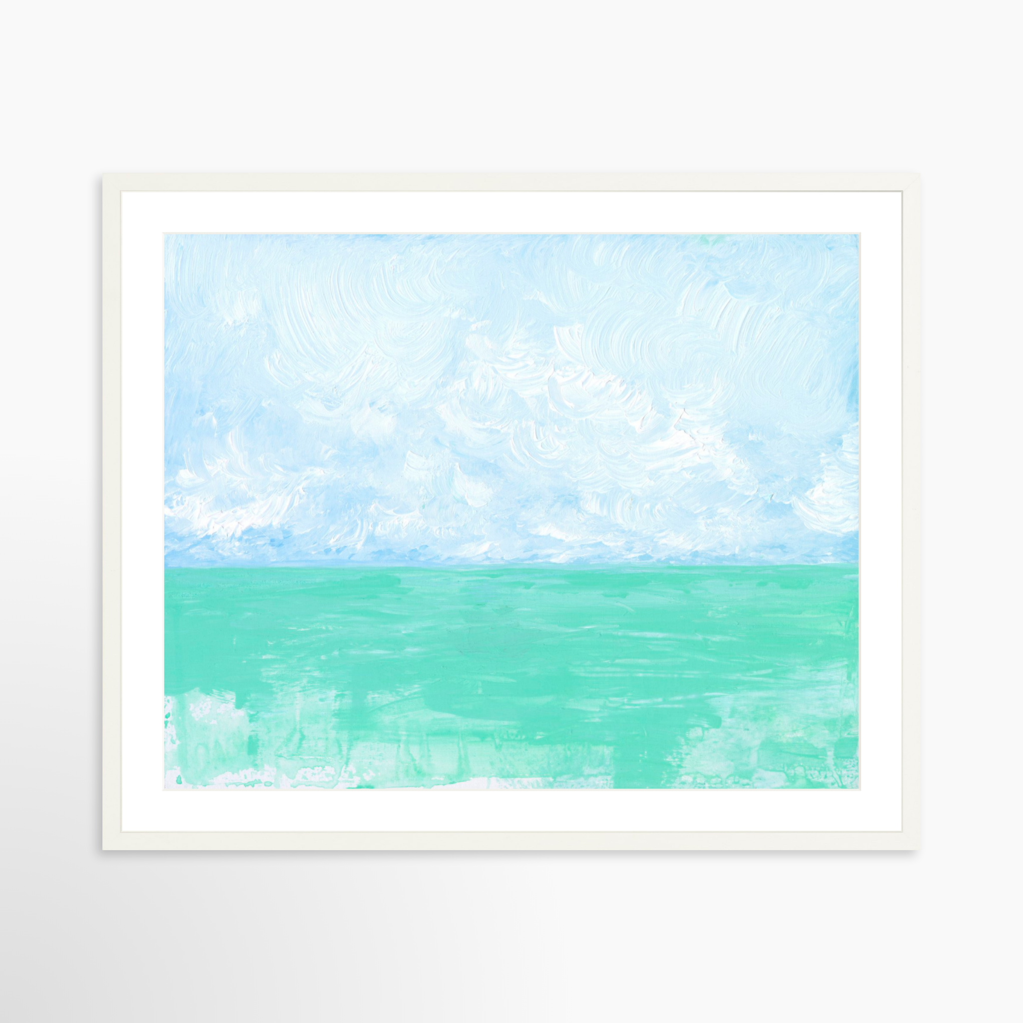 30x24 / White Frame + White Mat