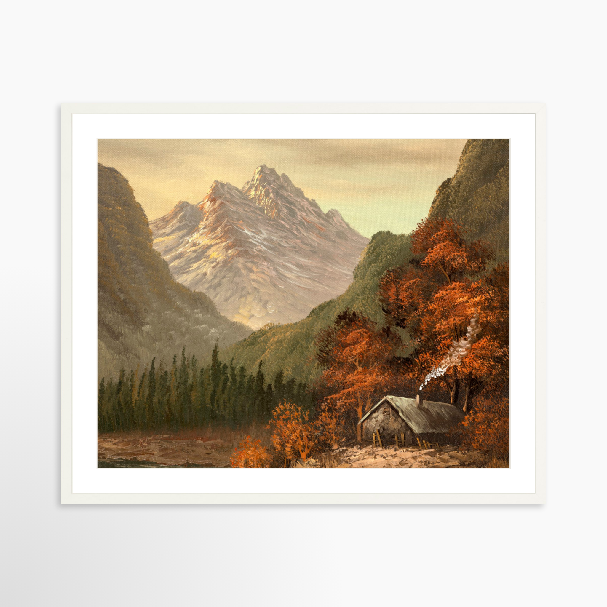 30x24 / White Frame + White Mat