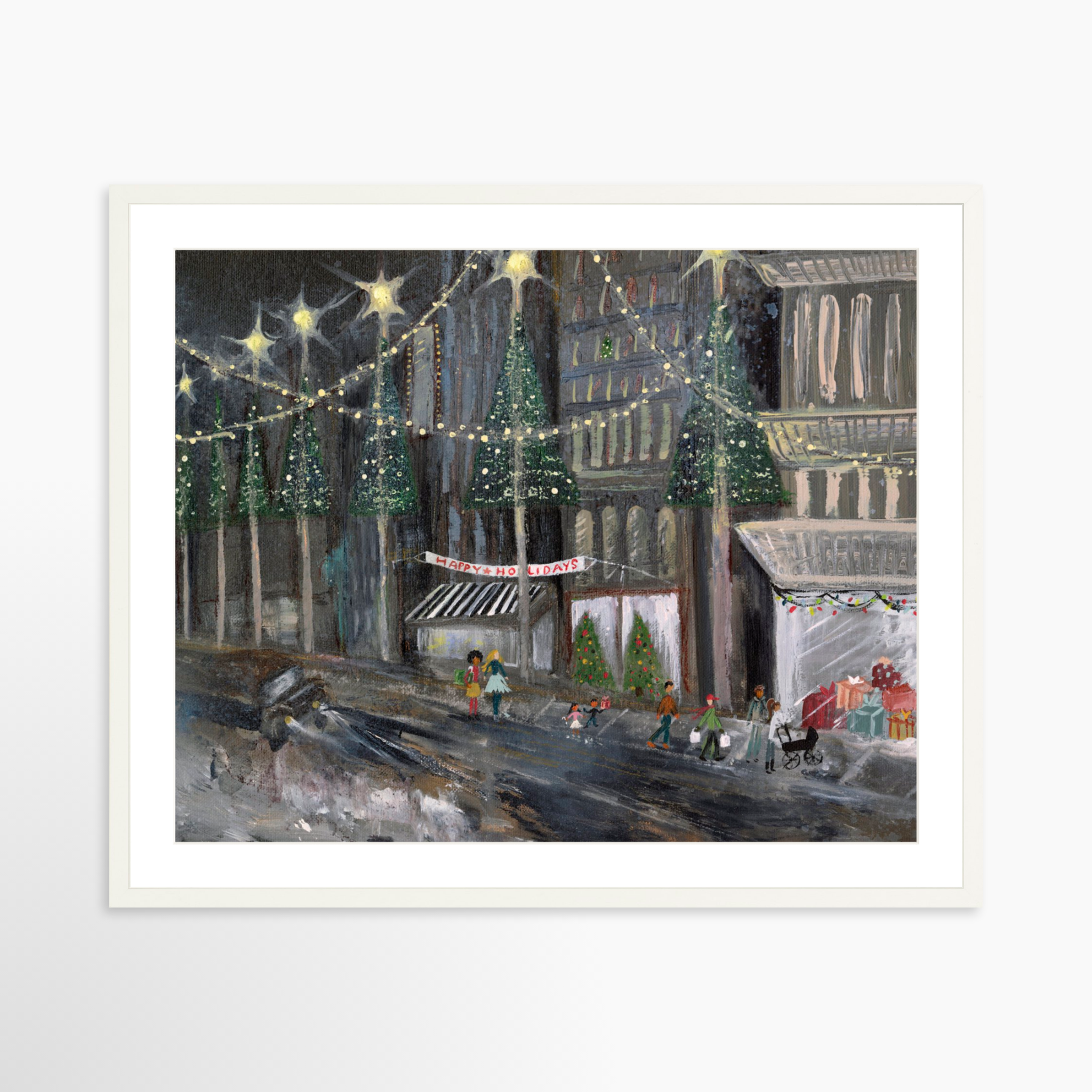 30x24 / White Frame + White Mat