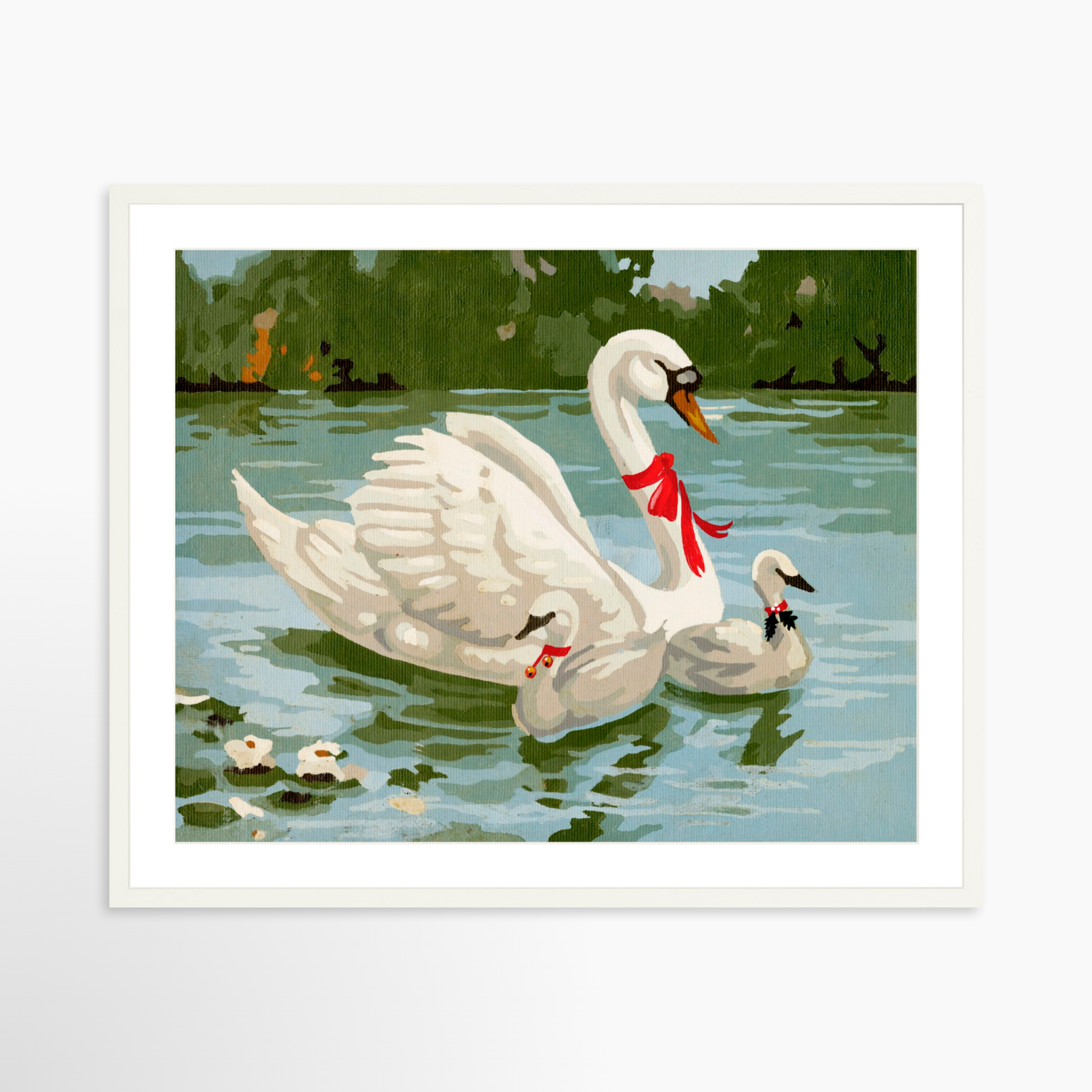 30x24 / White Frame + White Mat