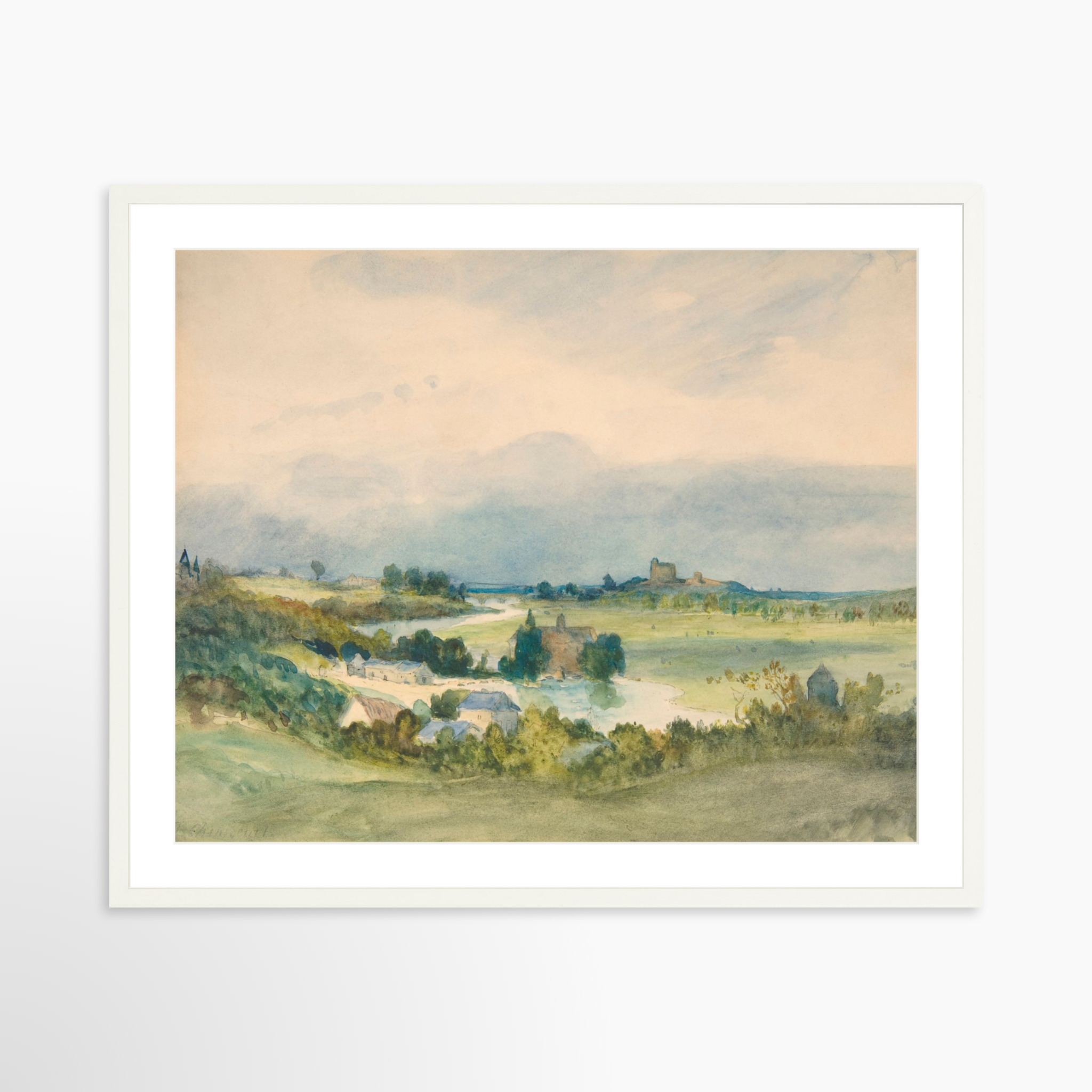 30x24 / White Frame + White Mat