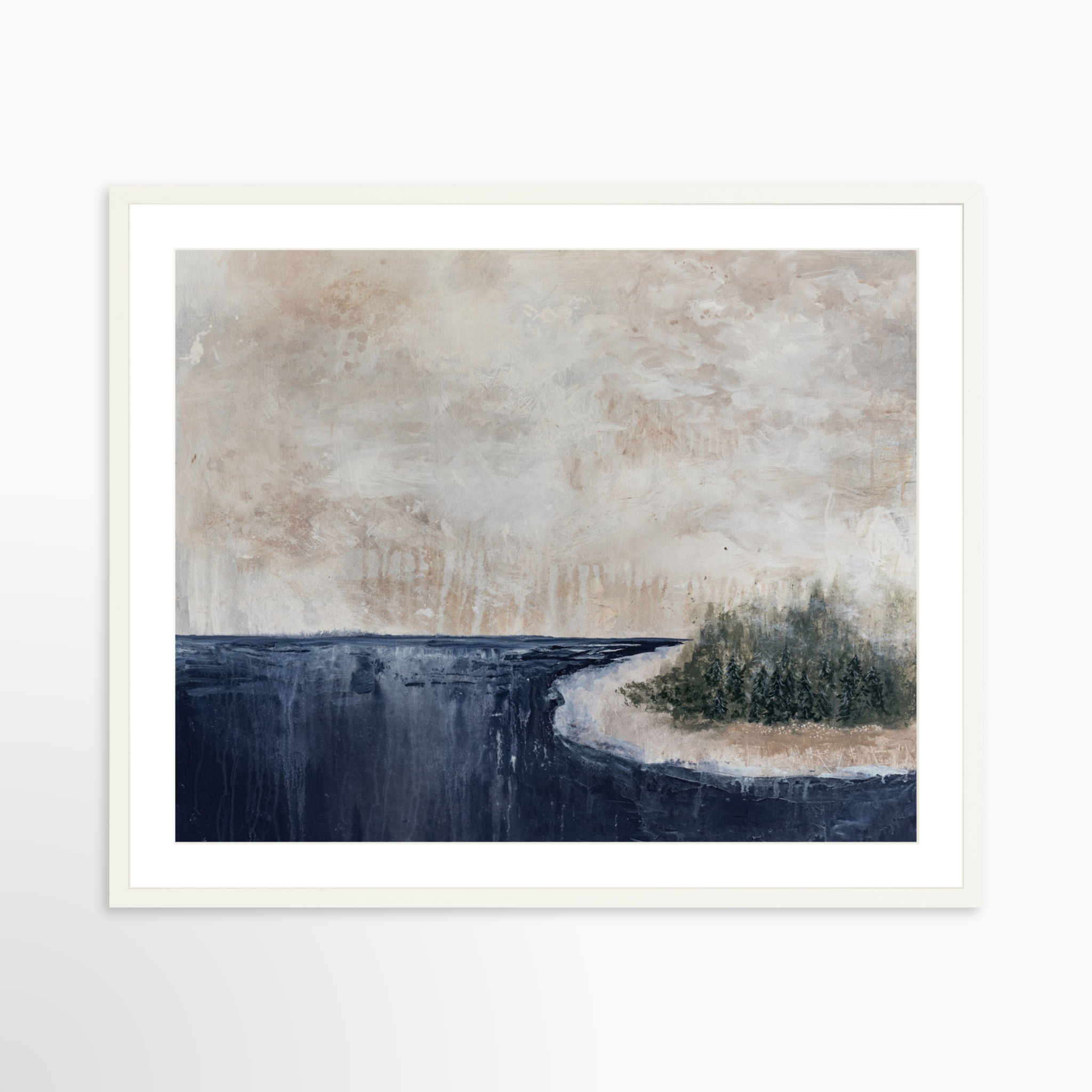 30x24 / White Frame + White Mat