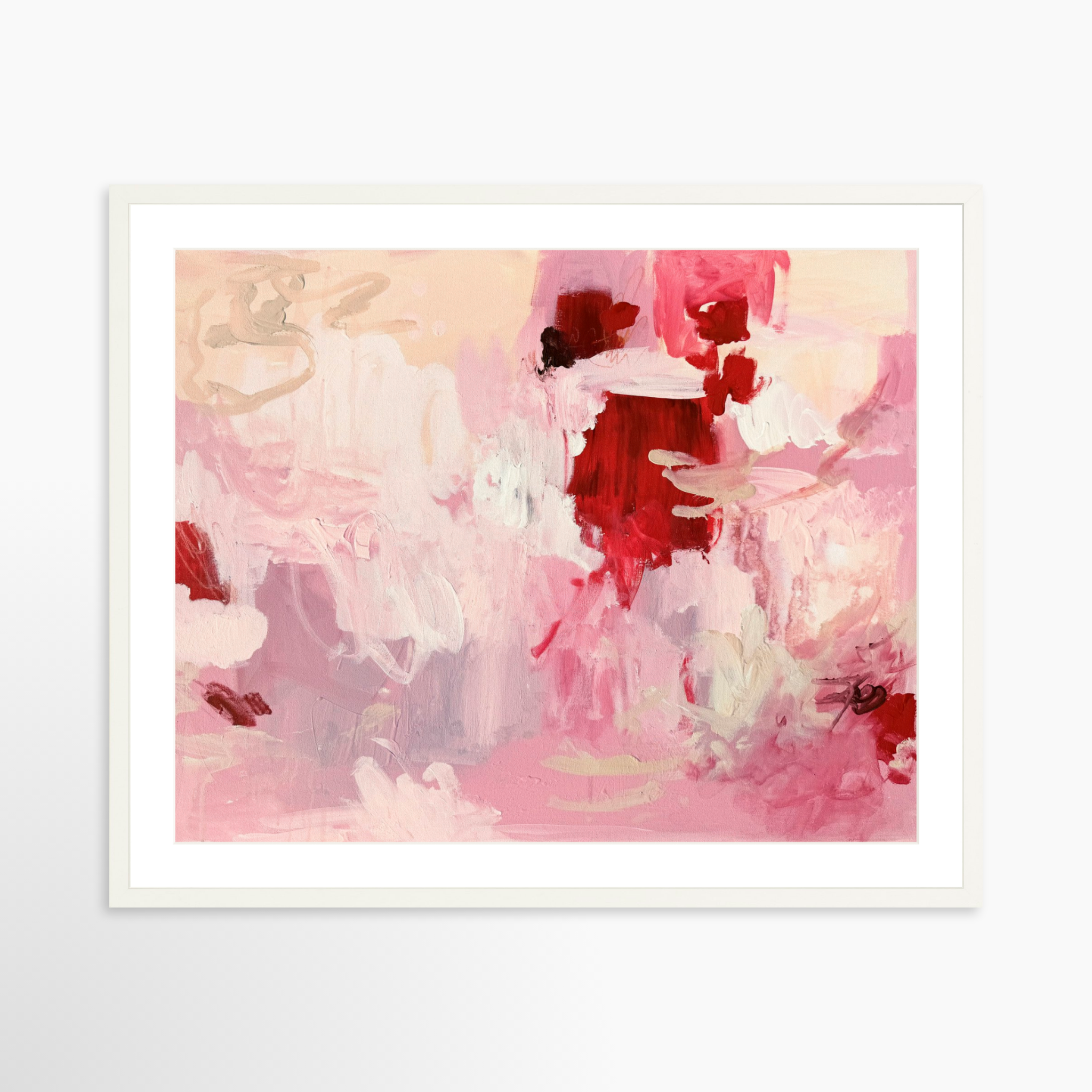 30x24 / White Frame + White Mat