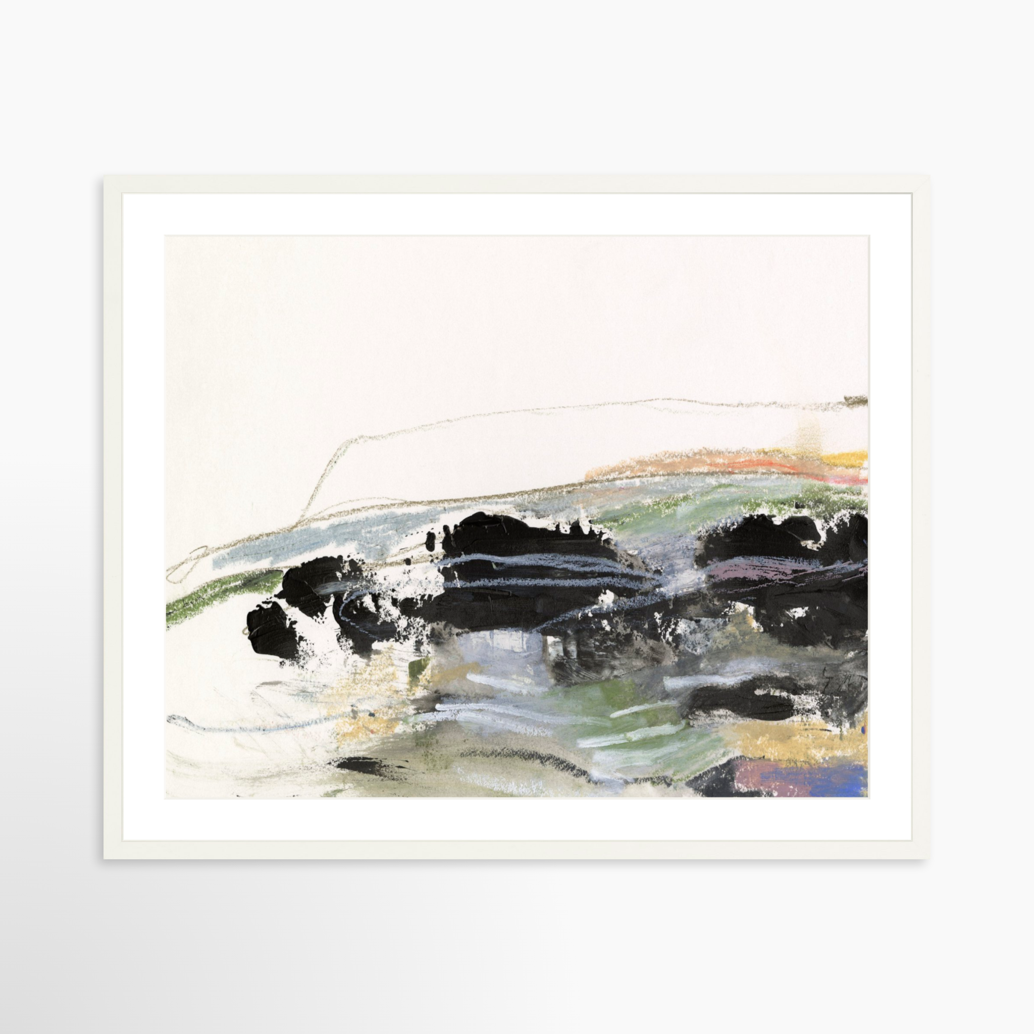 30x24 / White Frame + White Mat