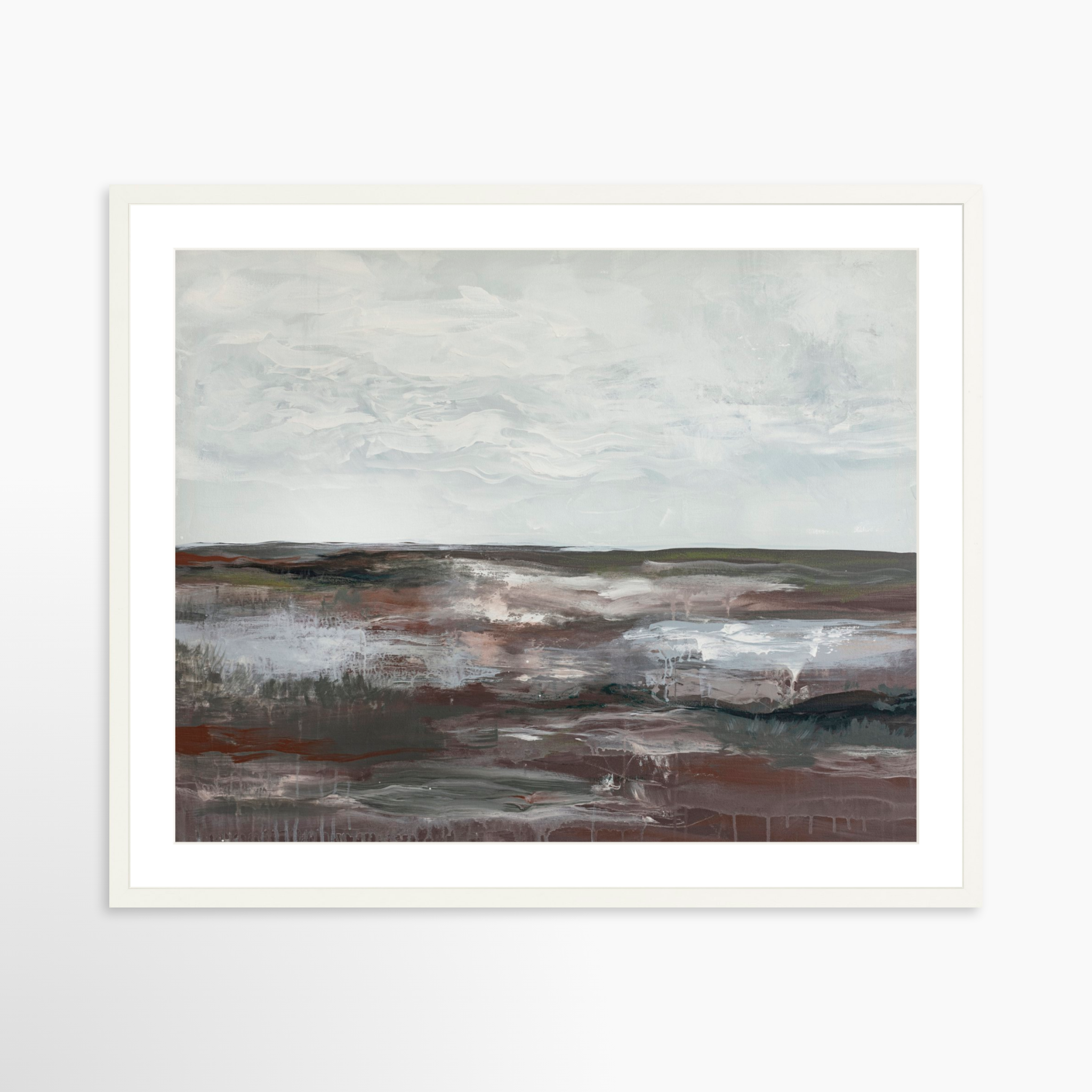 30x24 / White Frame + White Mat