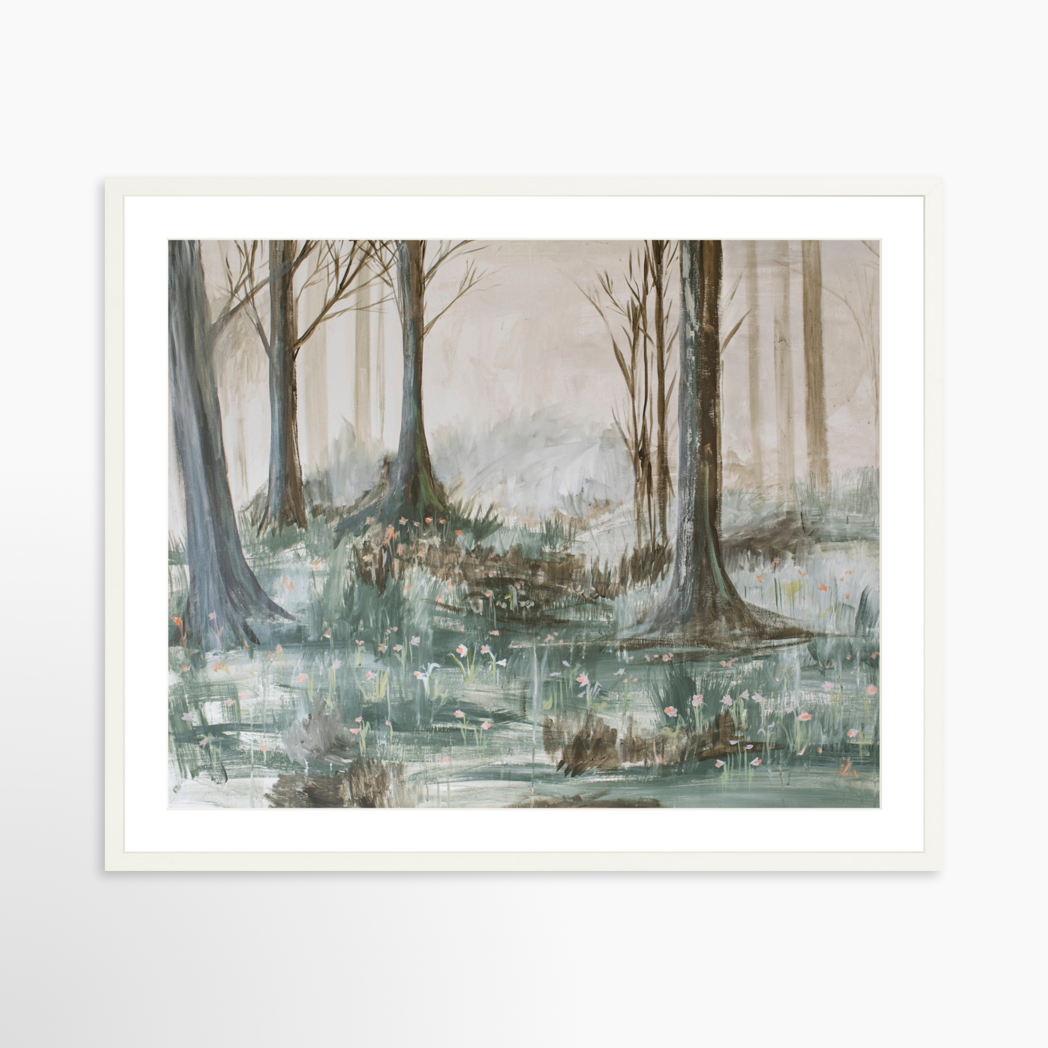 30x24 / White Frame + White Mat