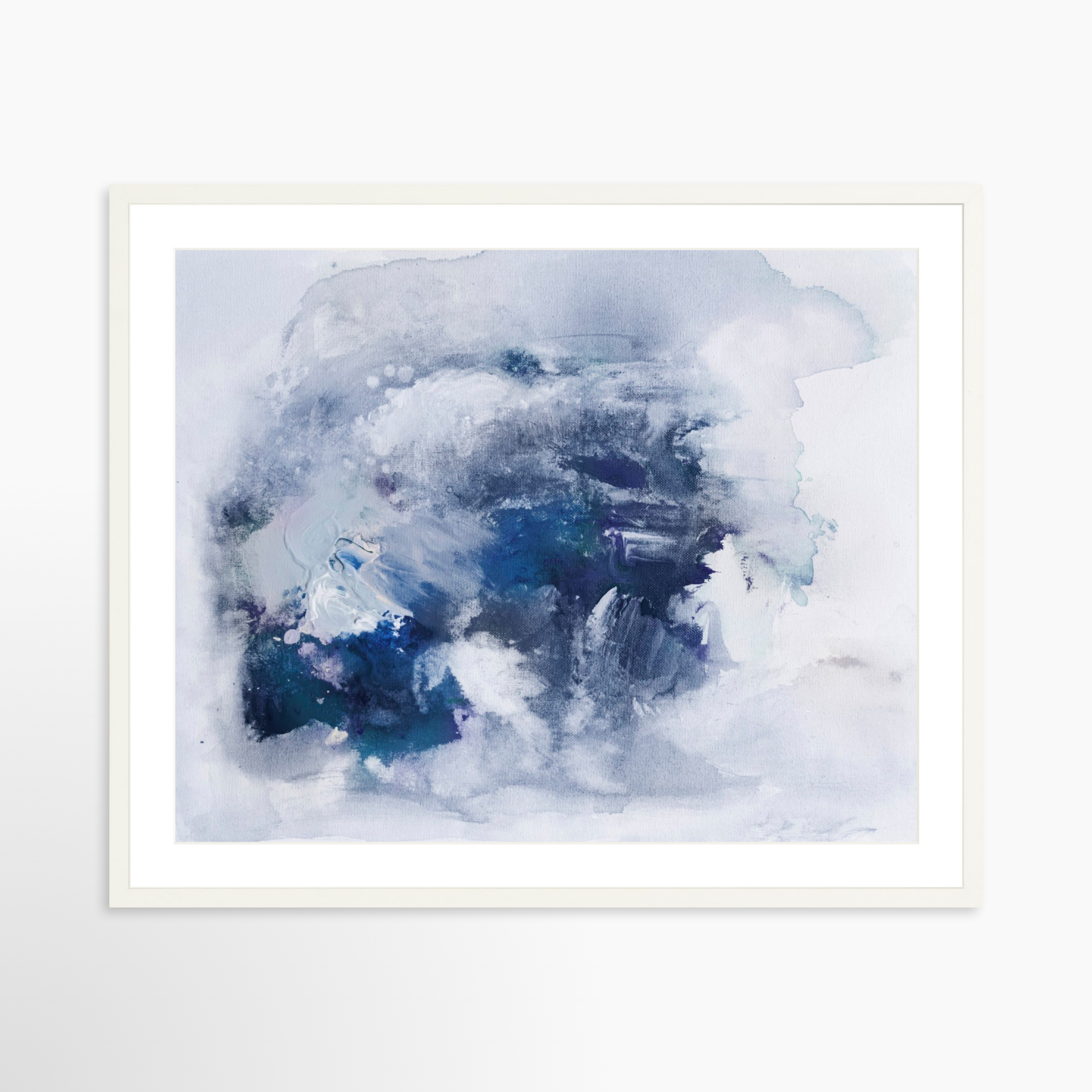 30x24 / White Frame + White Mat