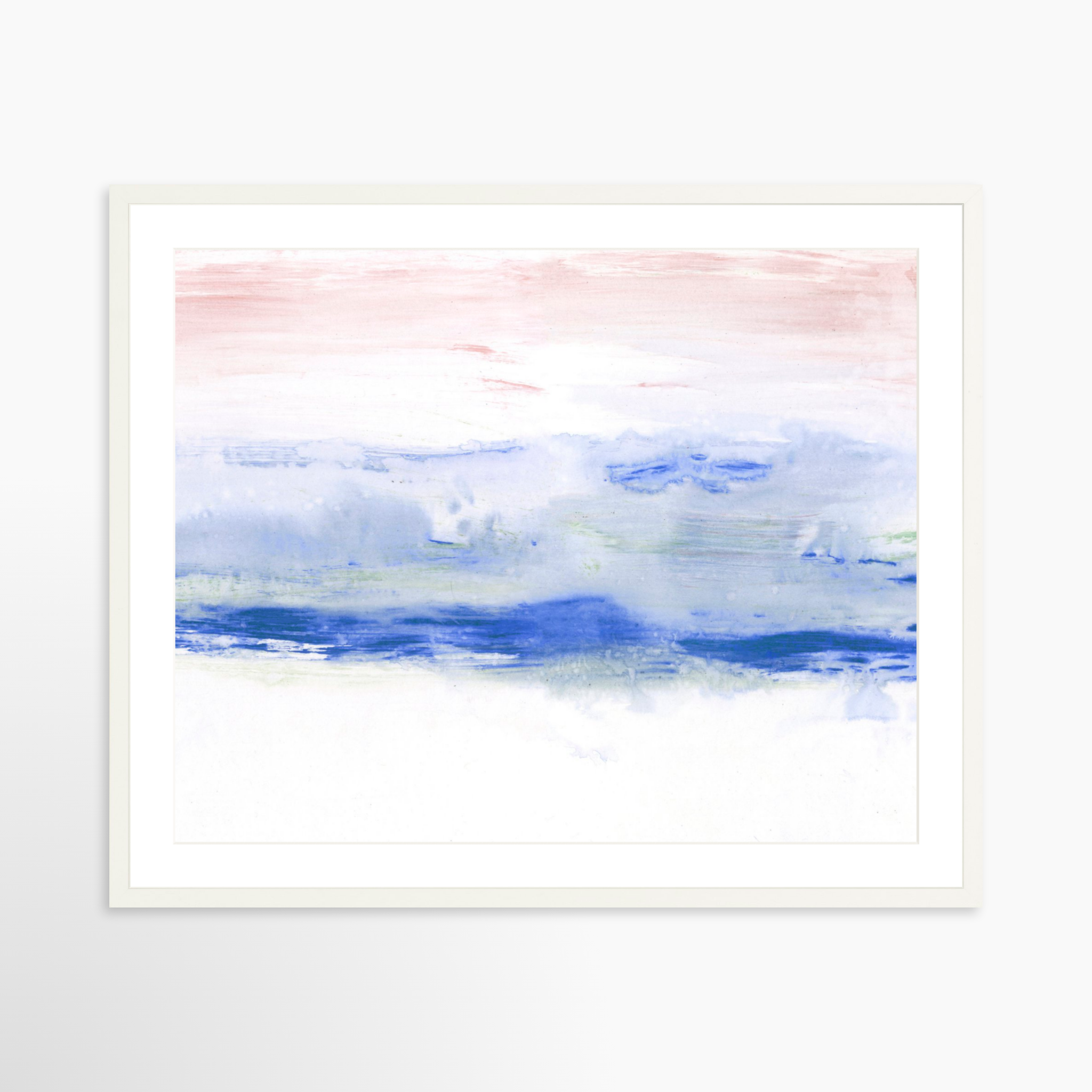 30x24 / White Frame + White Mat