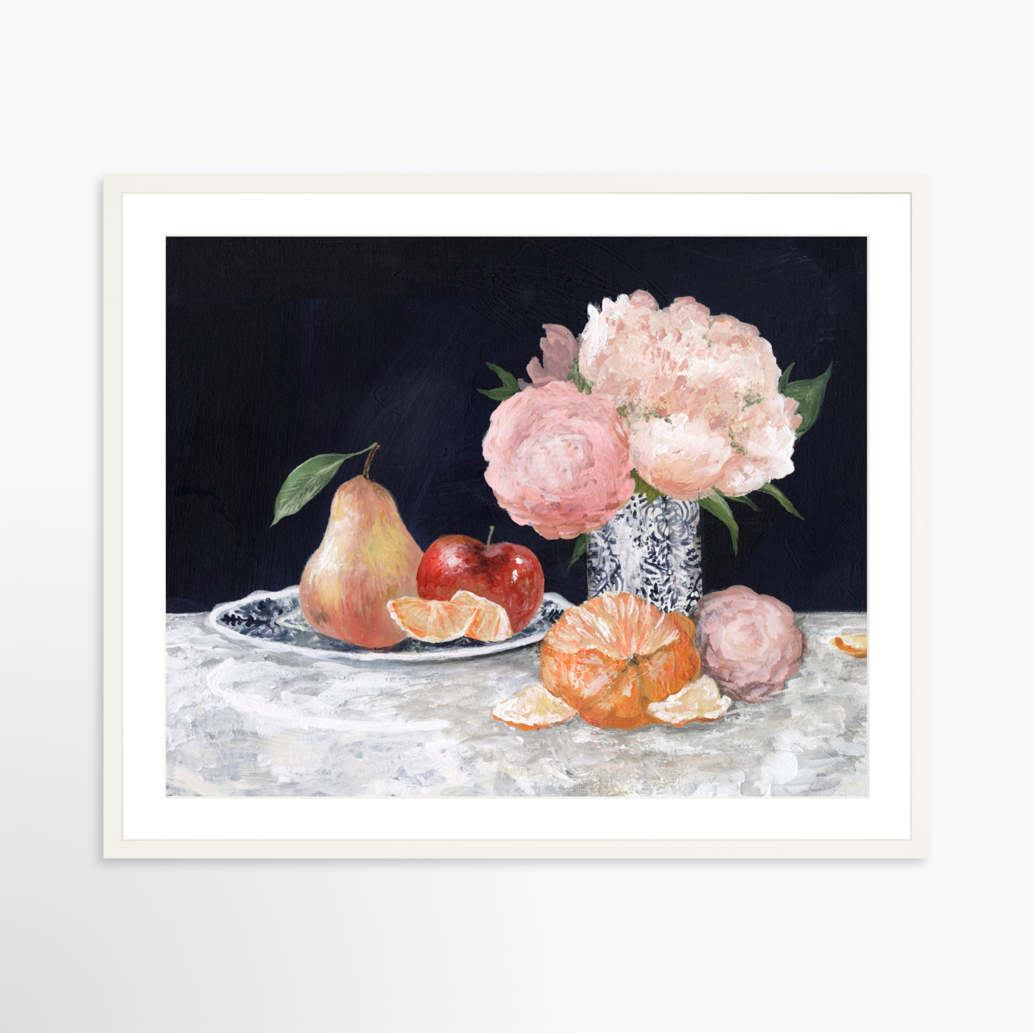 30x24 / White Frame + White Mat