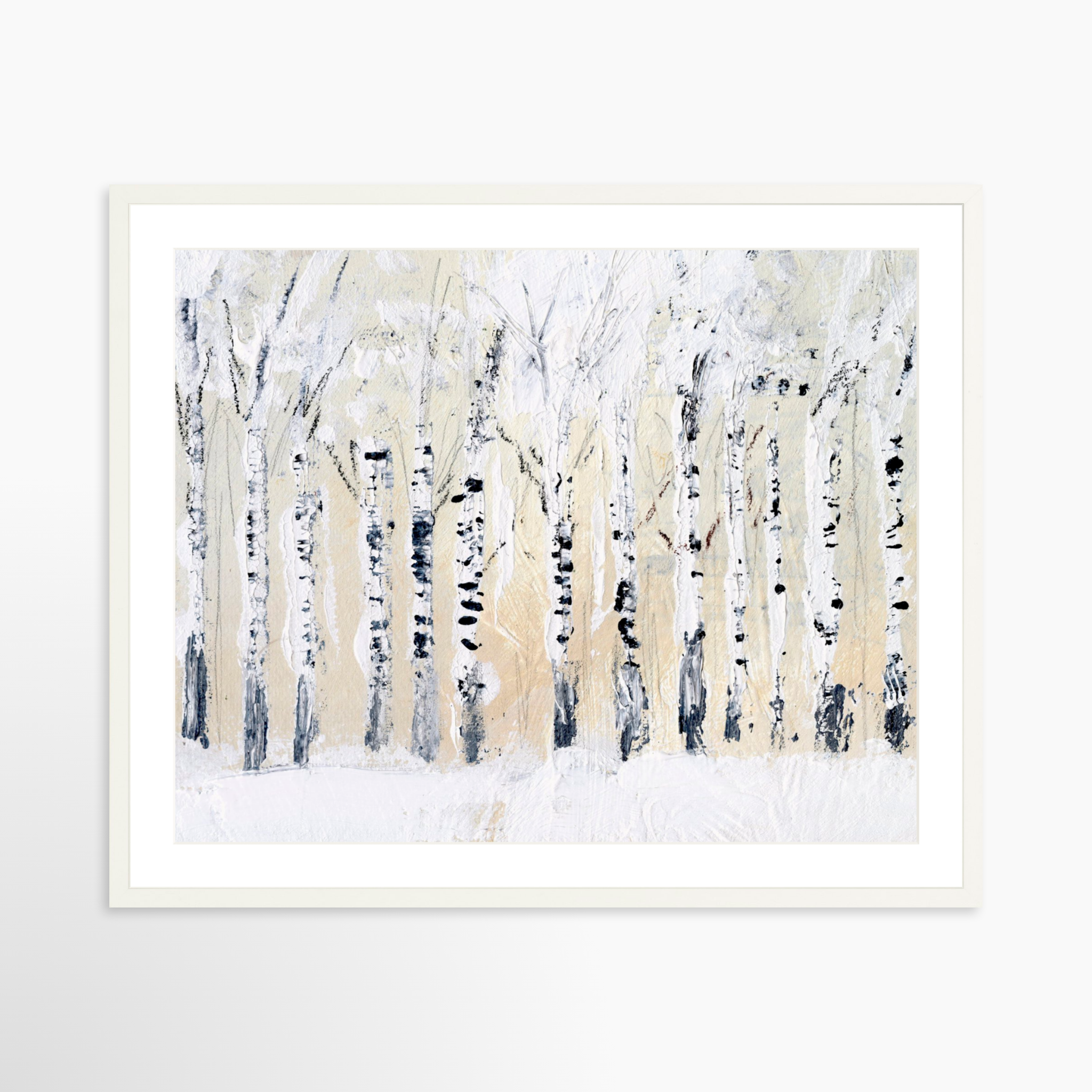 30x24 / White Frame + White Mat