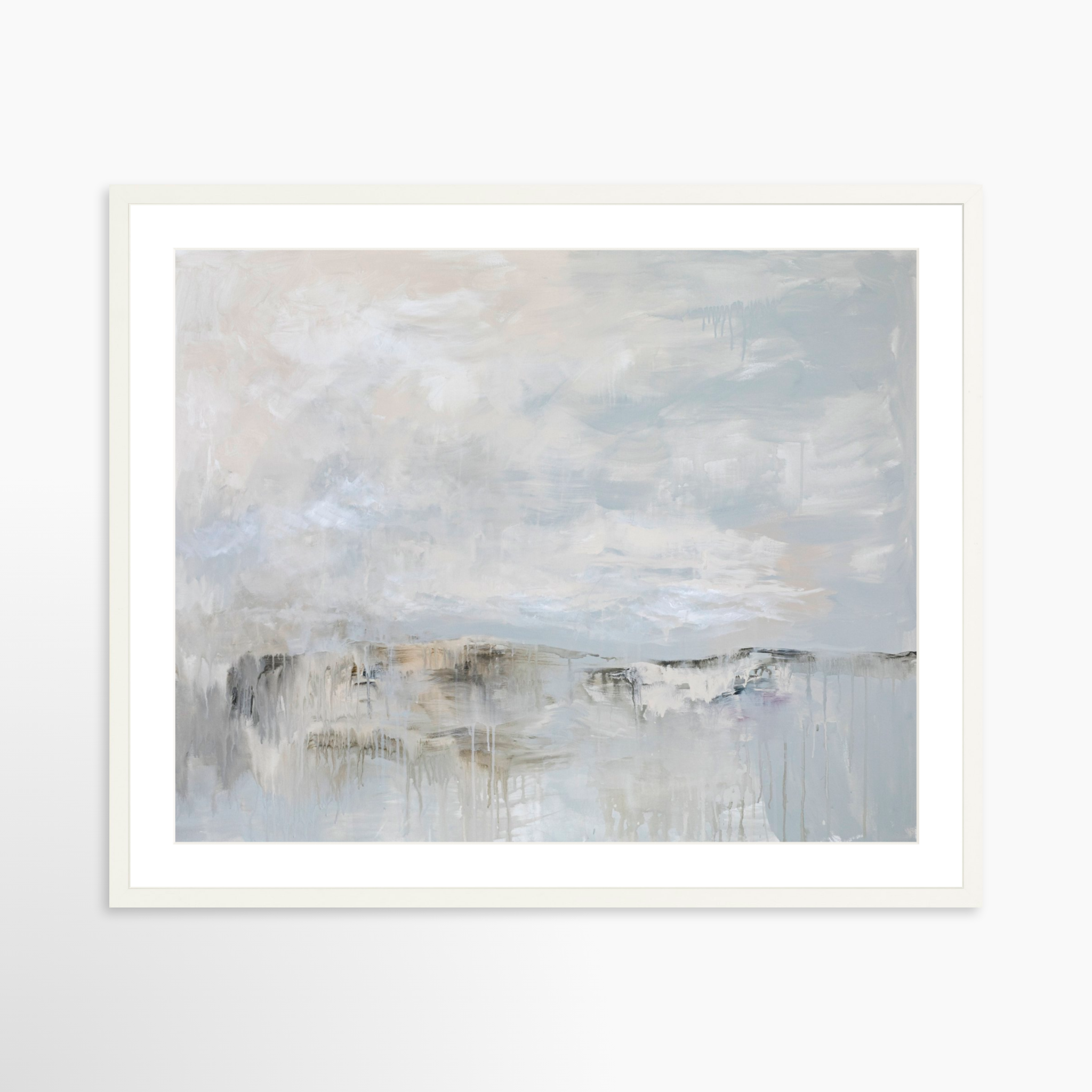 30x24 / White Frame + White Mat