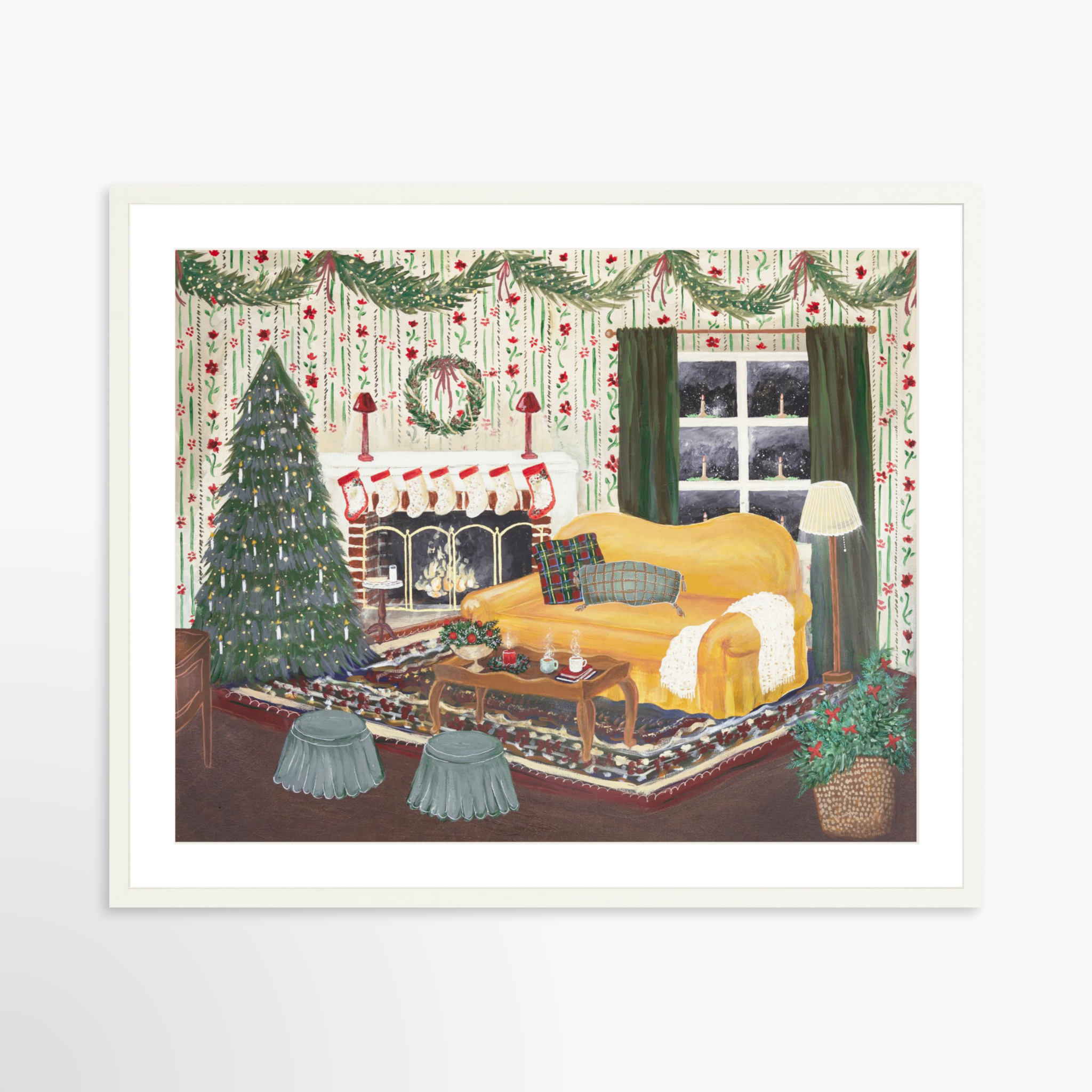 30x24 / White Frame + White Mat