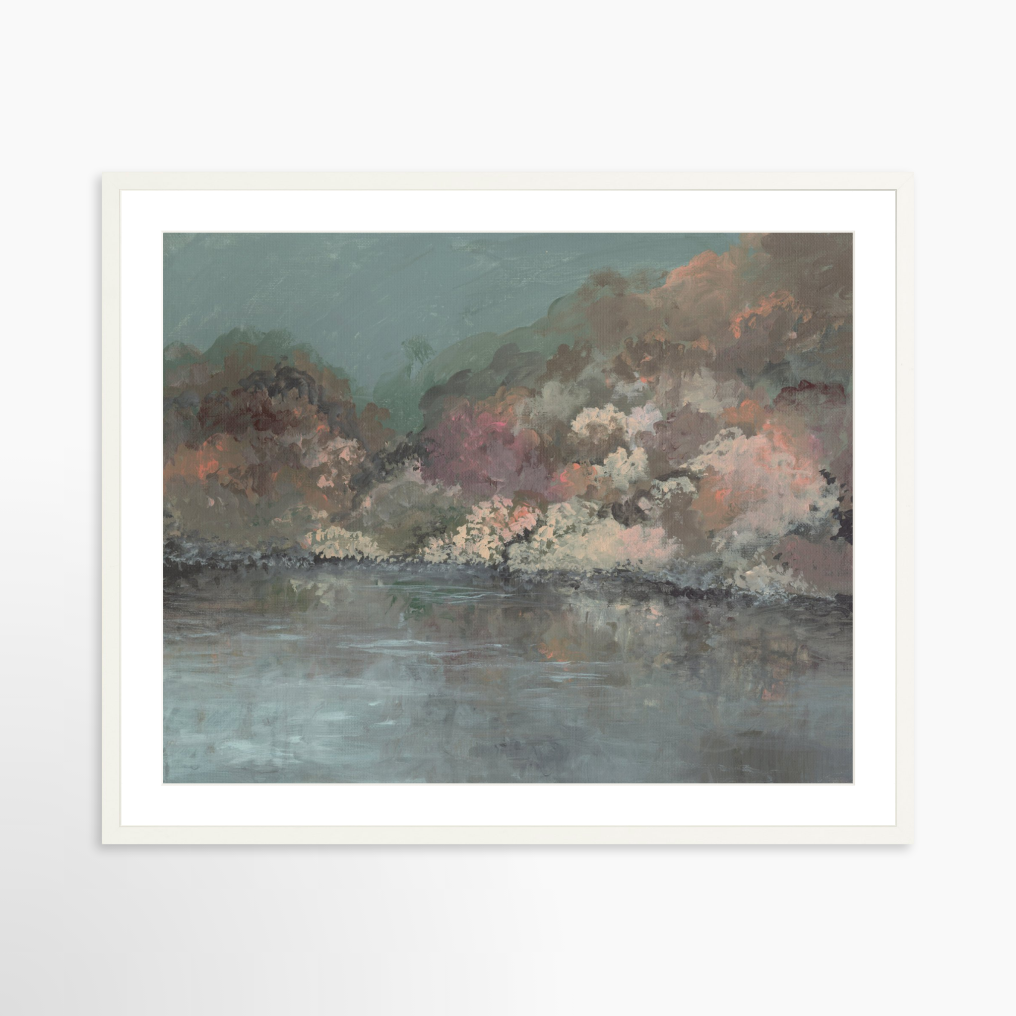 30x24 / White Frame + White Mat