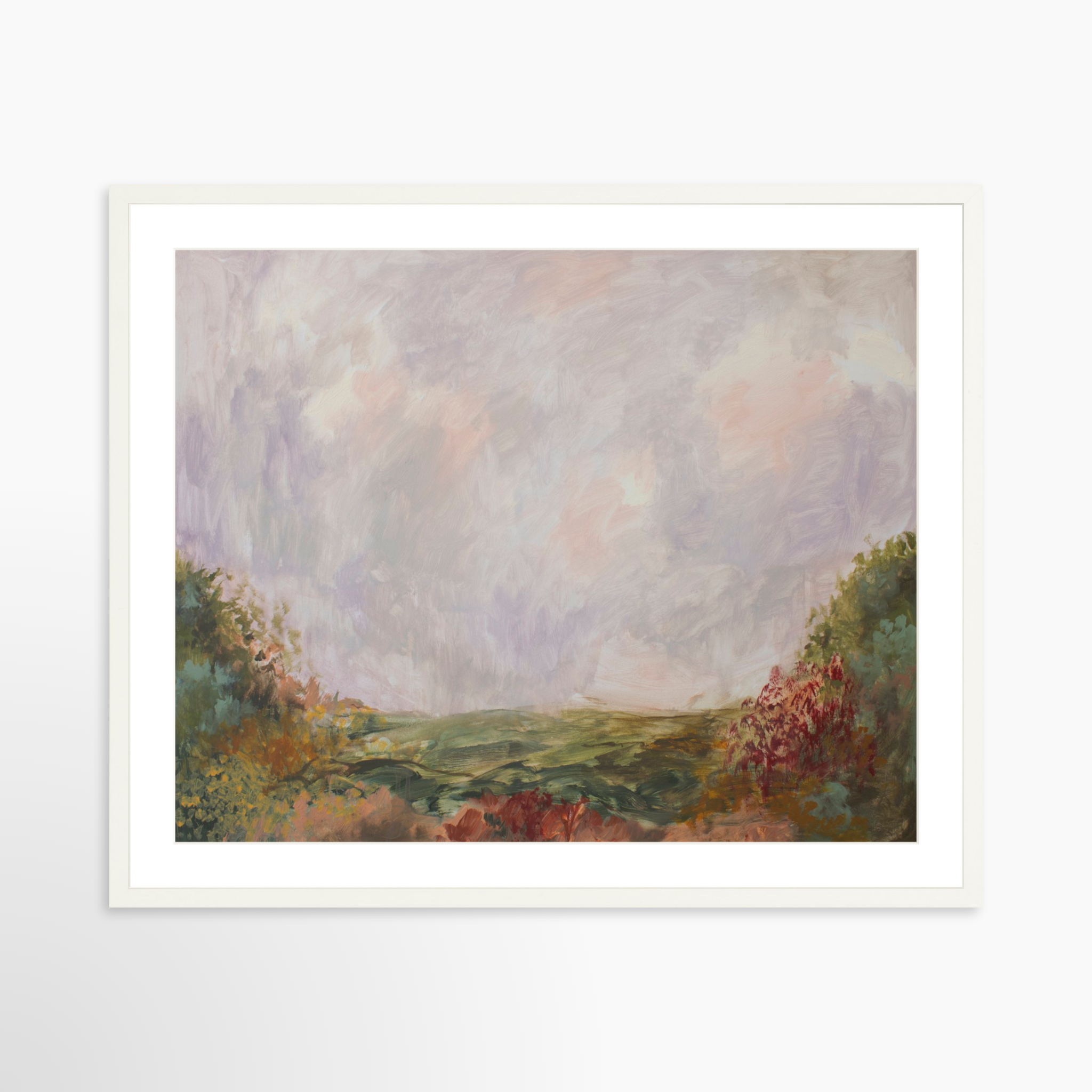 30x24 / White Frame + White Mat