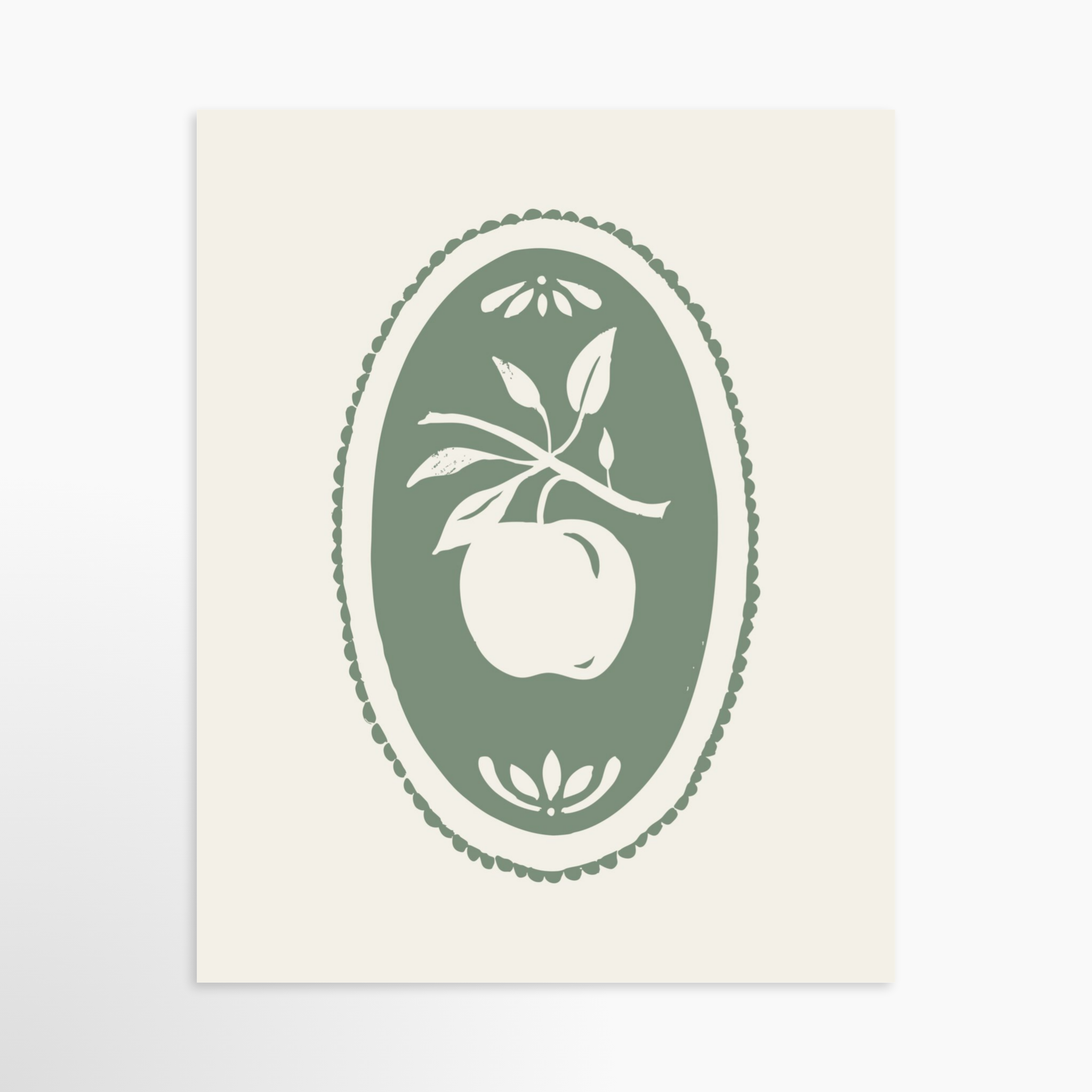 Apple Medallion Mini Canvas Wall Art