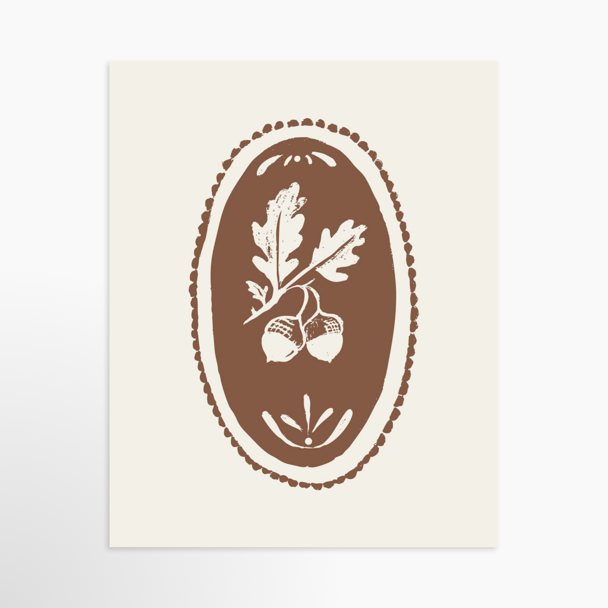 Acorn Medallion Mini Canvas Wall Art