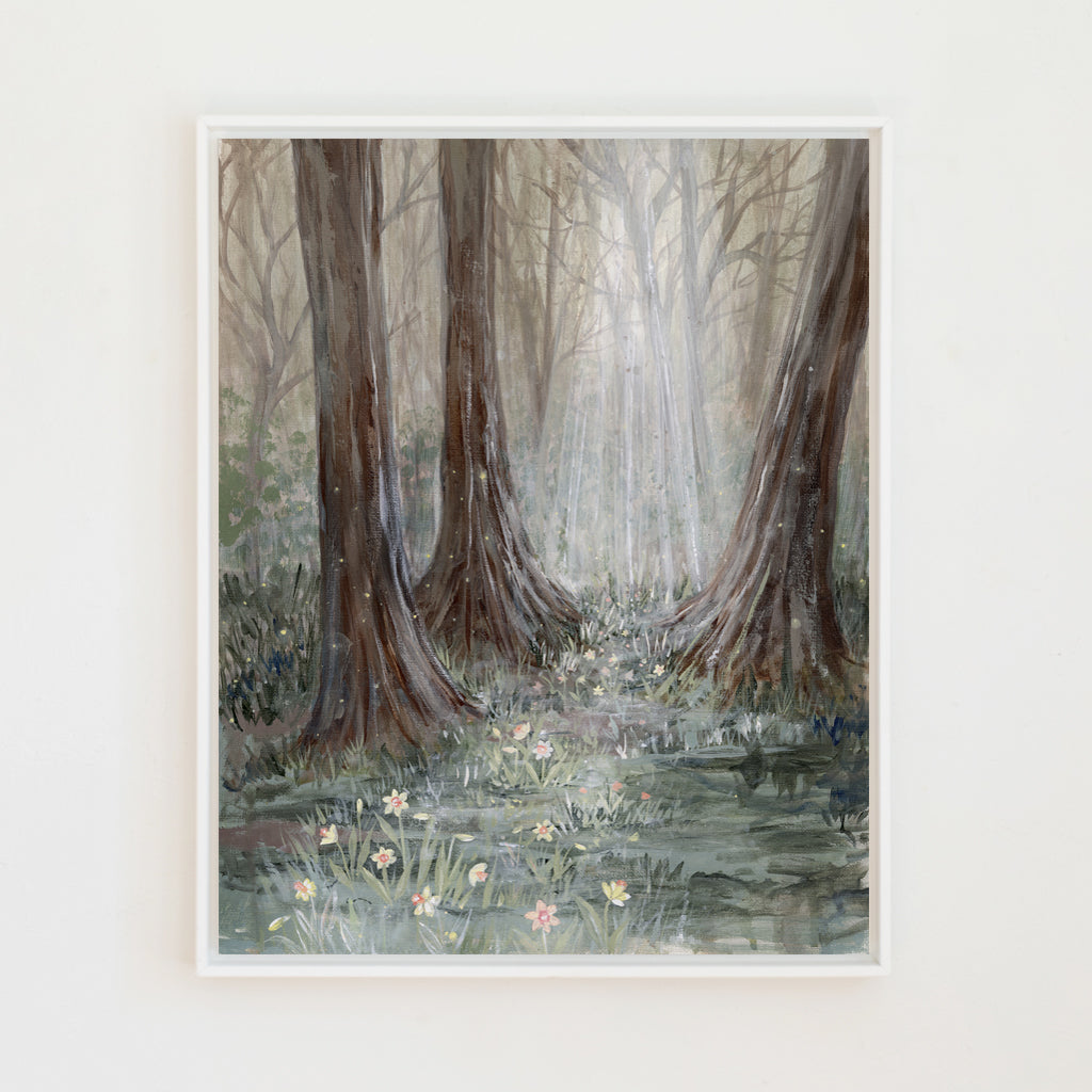 a light through the trees canvas