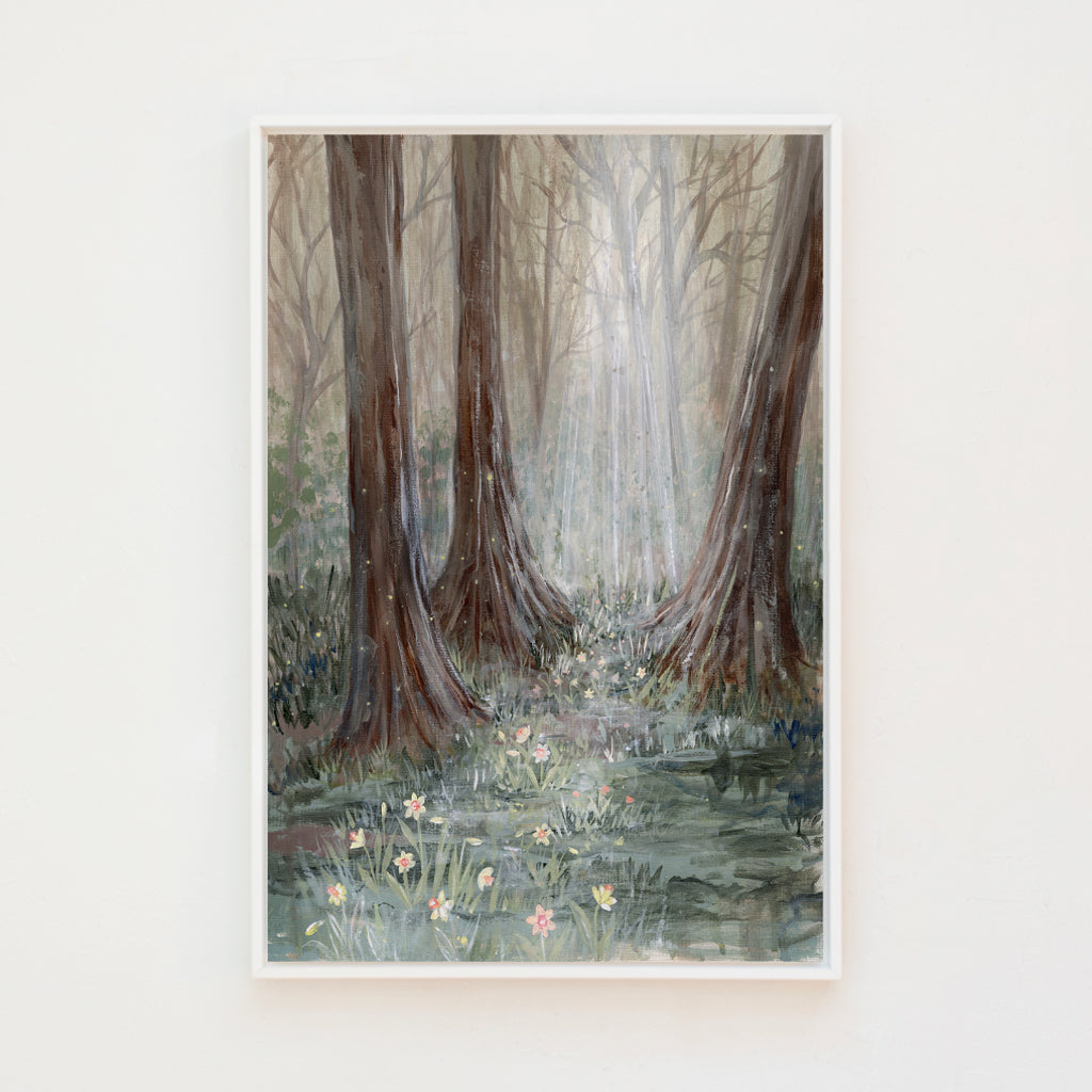 a light through the trees canvas