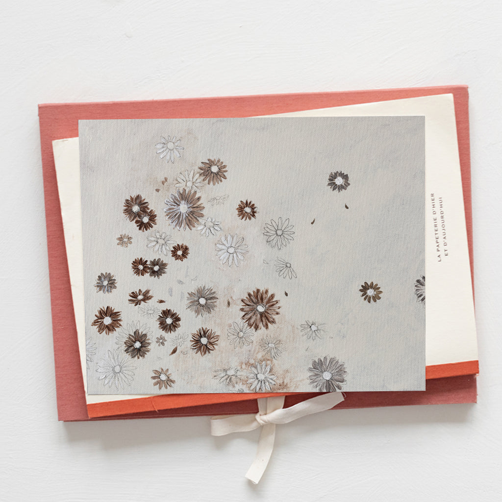 Scattered Sepia Daisies | Art Print