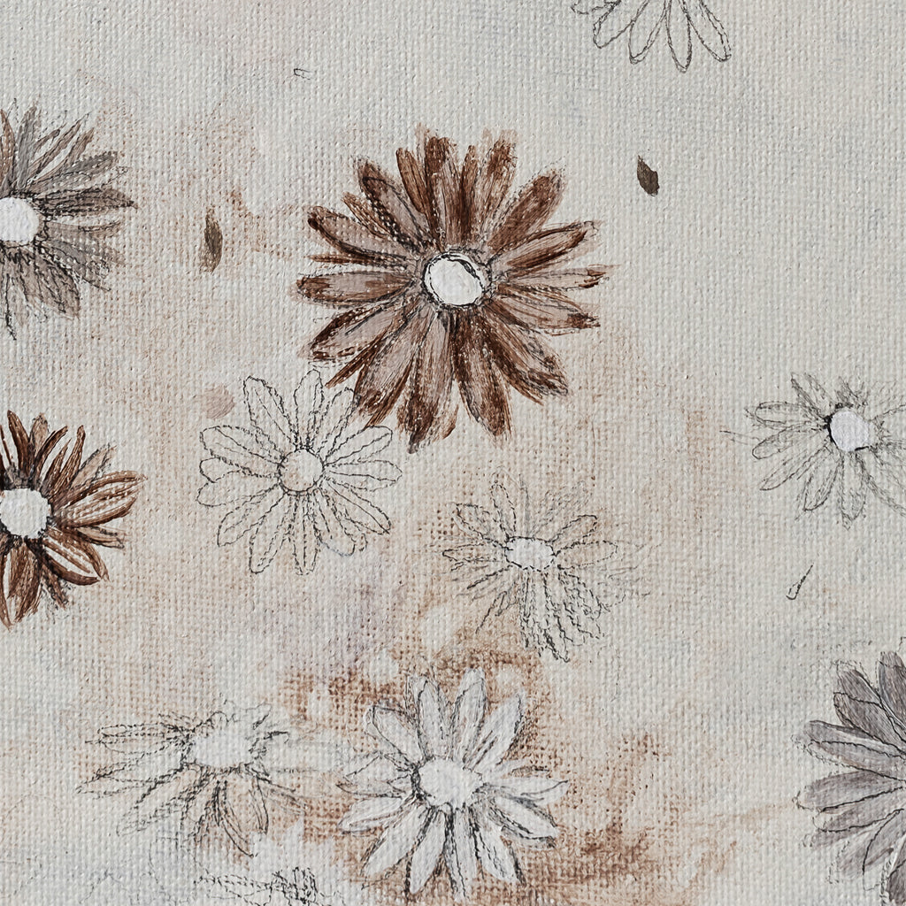 Scattered Sepia Daisies | Canvas
