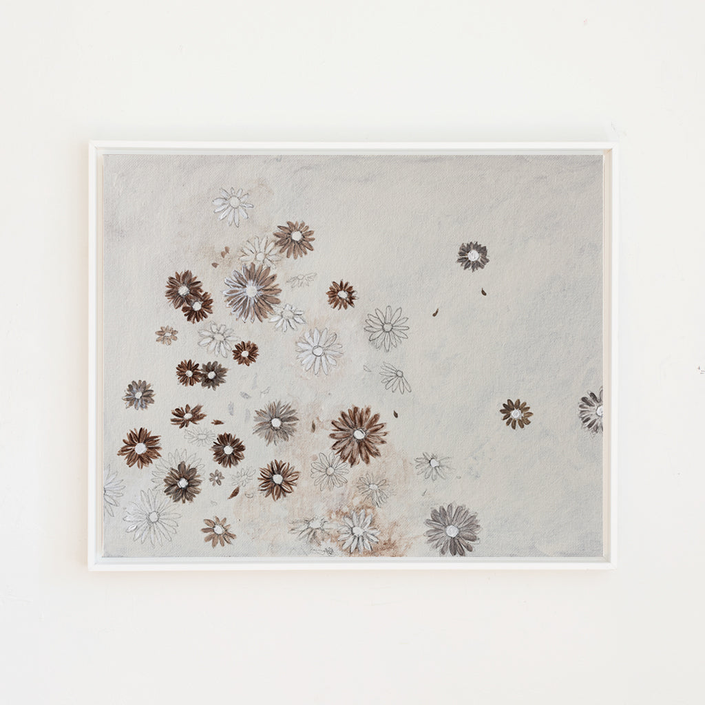 Scattered Sepia Daisies | Canvas